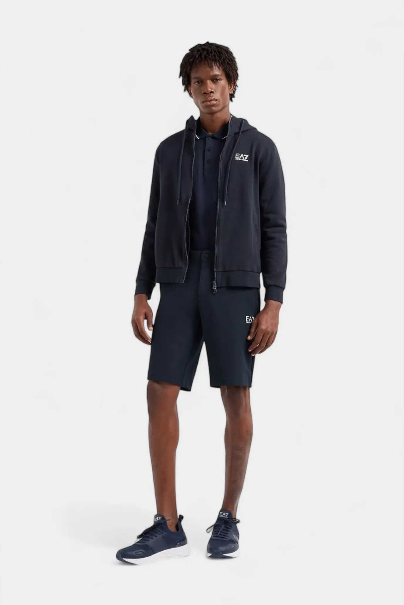 Мужское темно-синее хлопковое поло 3