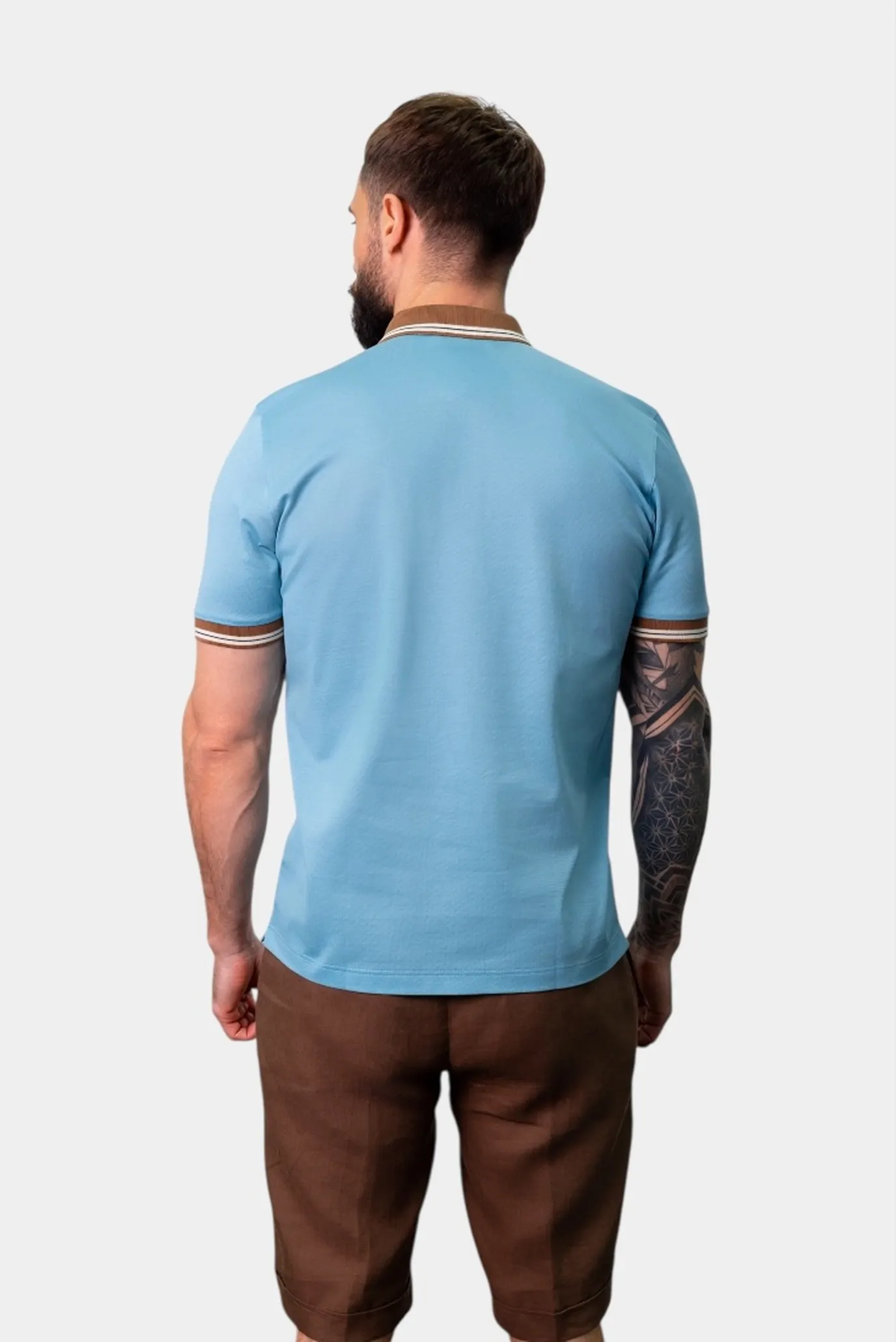 Чоловіча блакитне поло 3