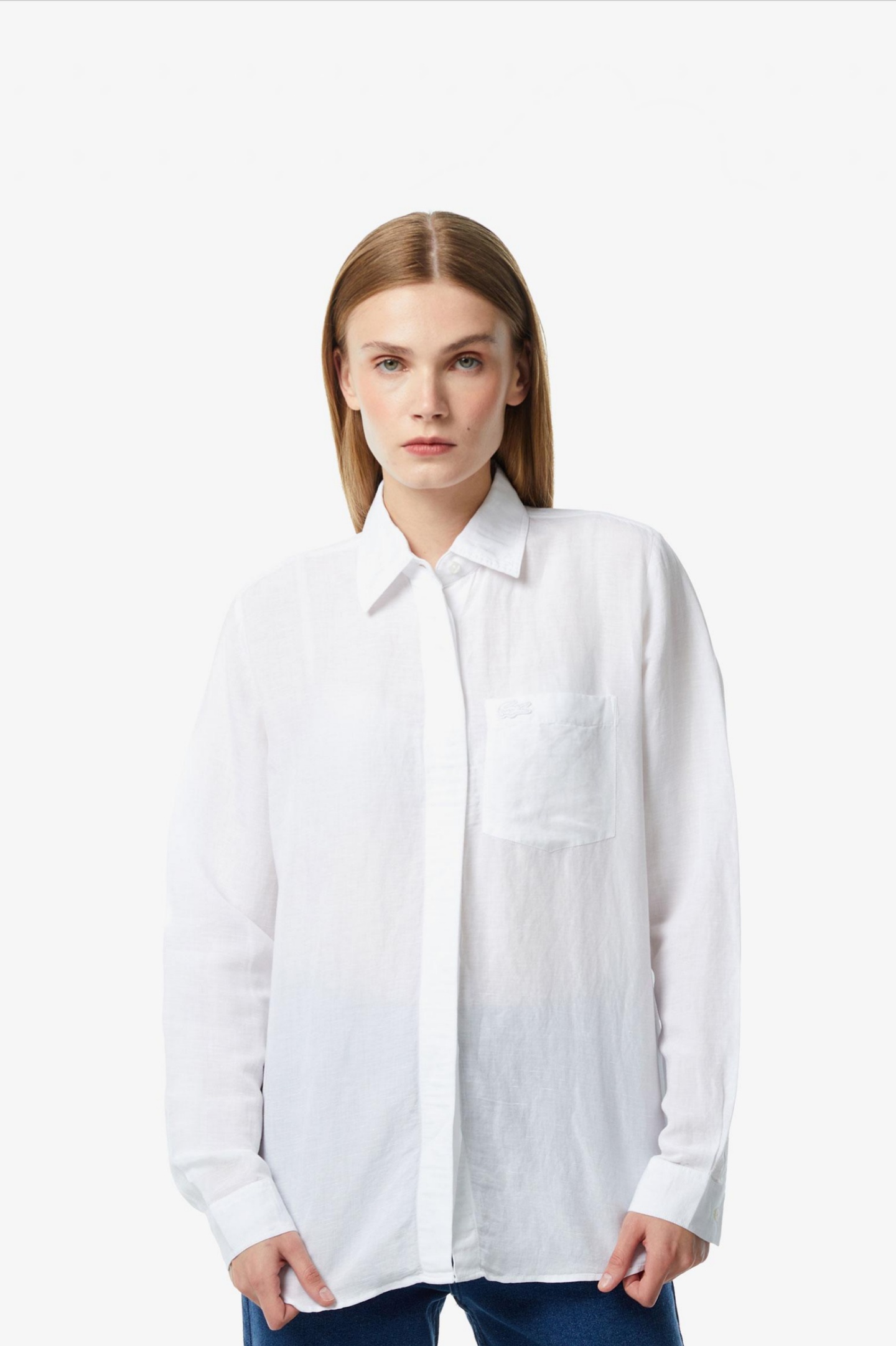 Женская белая рубашка Белый 38 Lacoste CF0412001 Женская белая рубашка Белый 38 Lacoste CF0412001