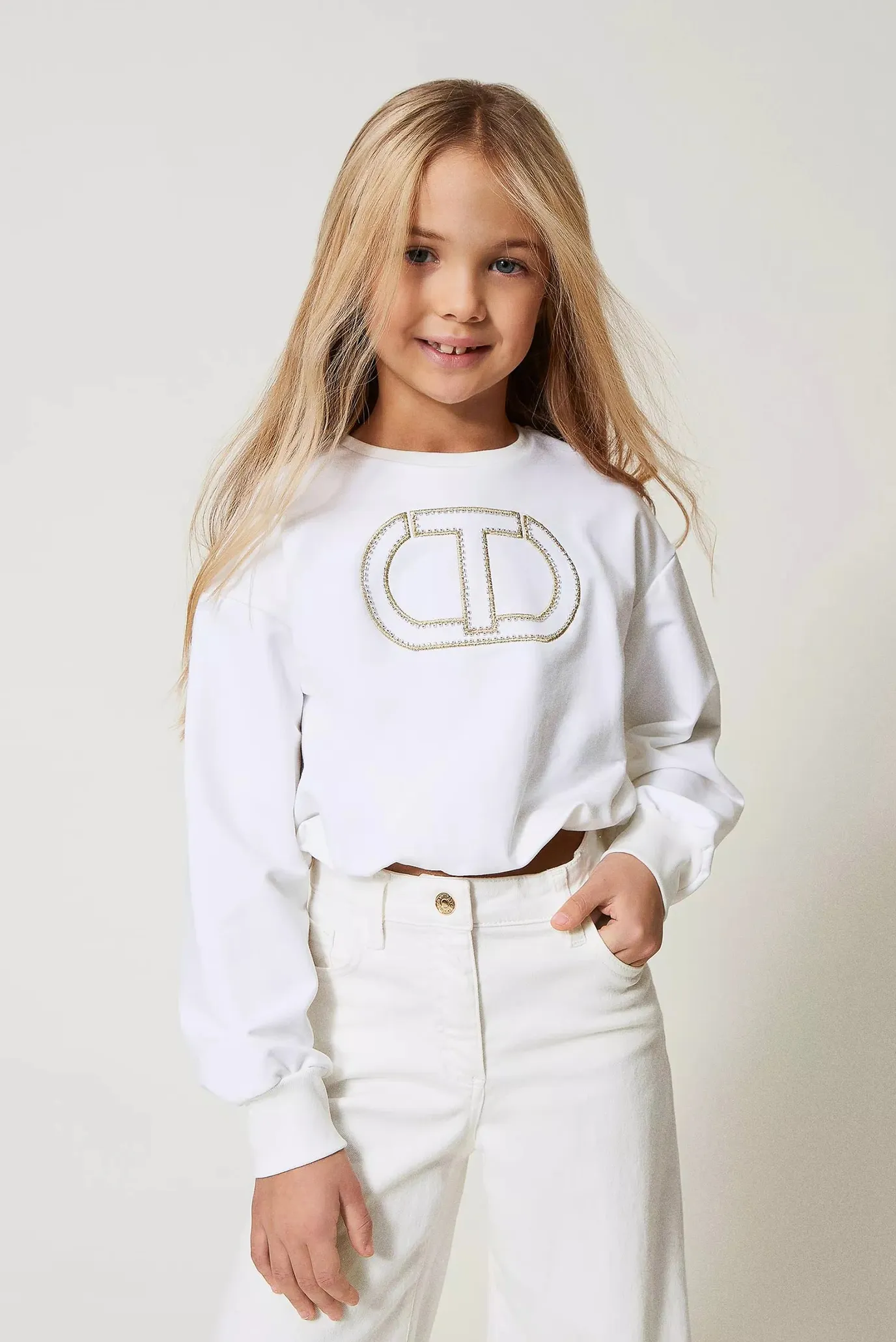 Дитячий білий світшот TWINSET Girl 1