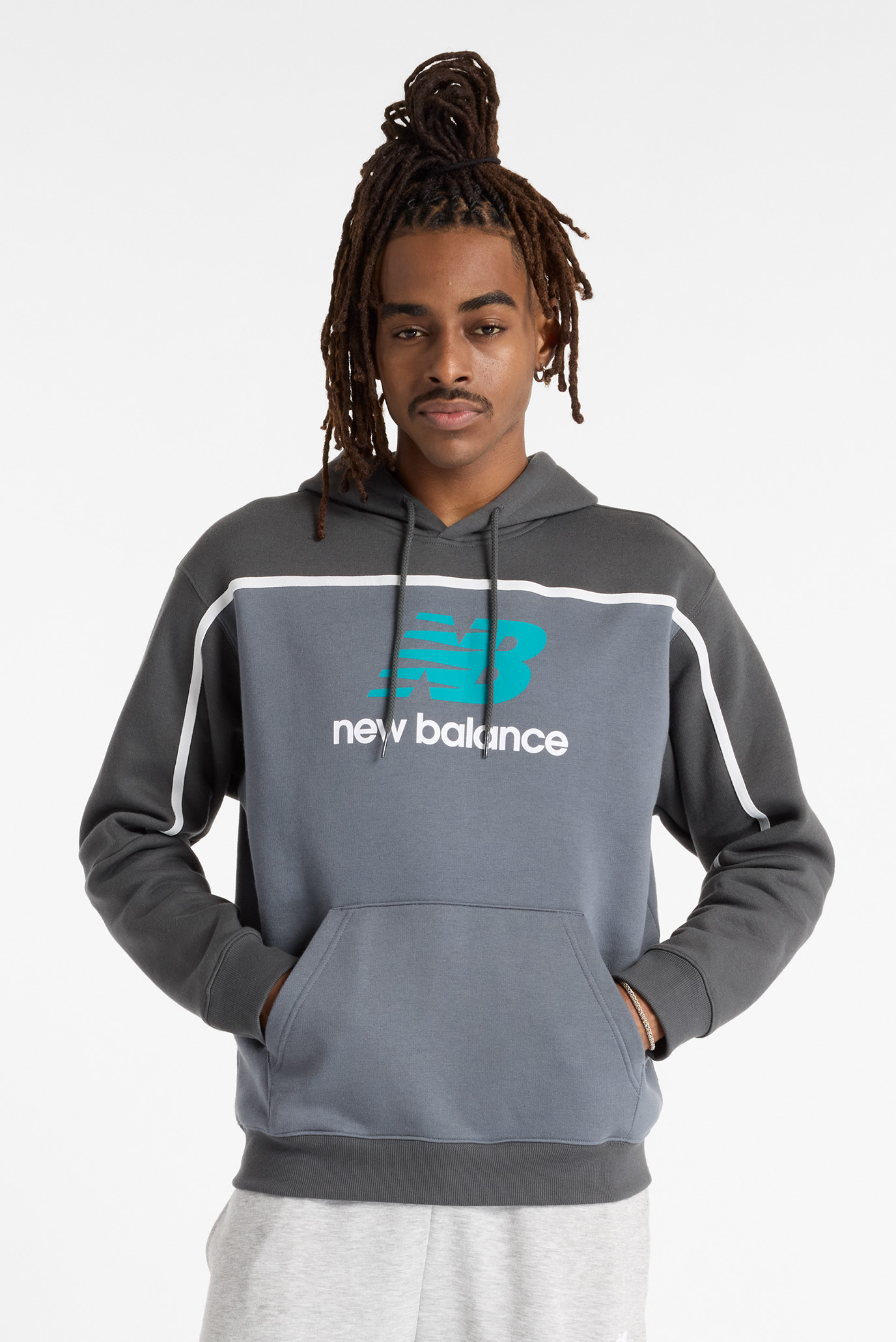 Мужское графитовое худи Classics Fleece Серый S New Balance MT43524GT Мужское графитовое худи Classics Fleece Серый S New Balance MT43524GT
