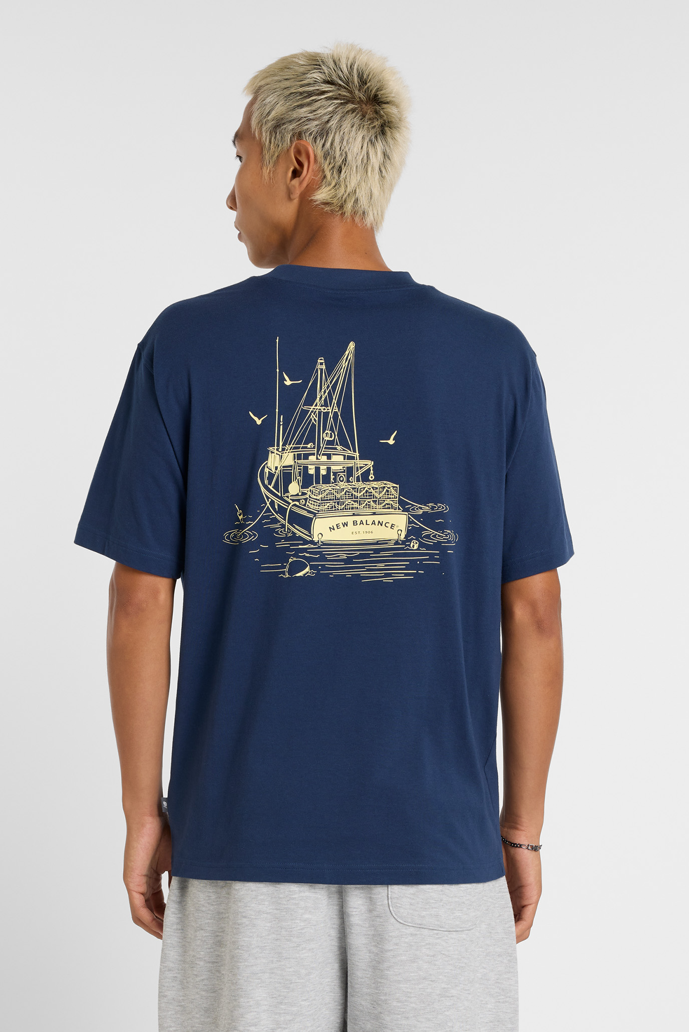 Мужская синяя футболка Lobster Boat Синий XXL New Balance MT51923NNY Мужская синяя футболка Lobster Boat Синий XXL New Balance MT51923NNY