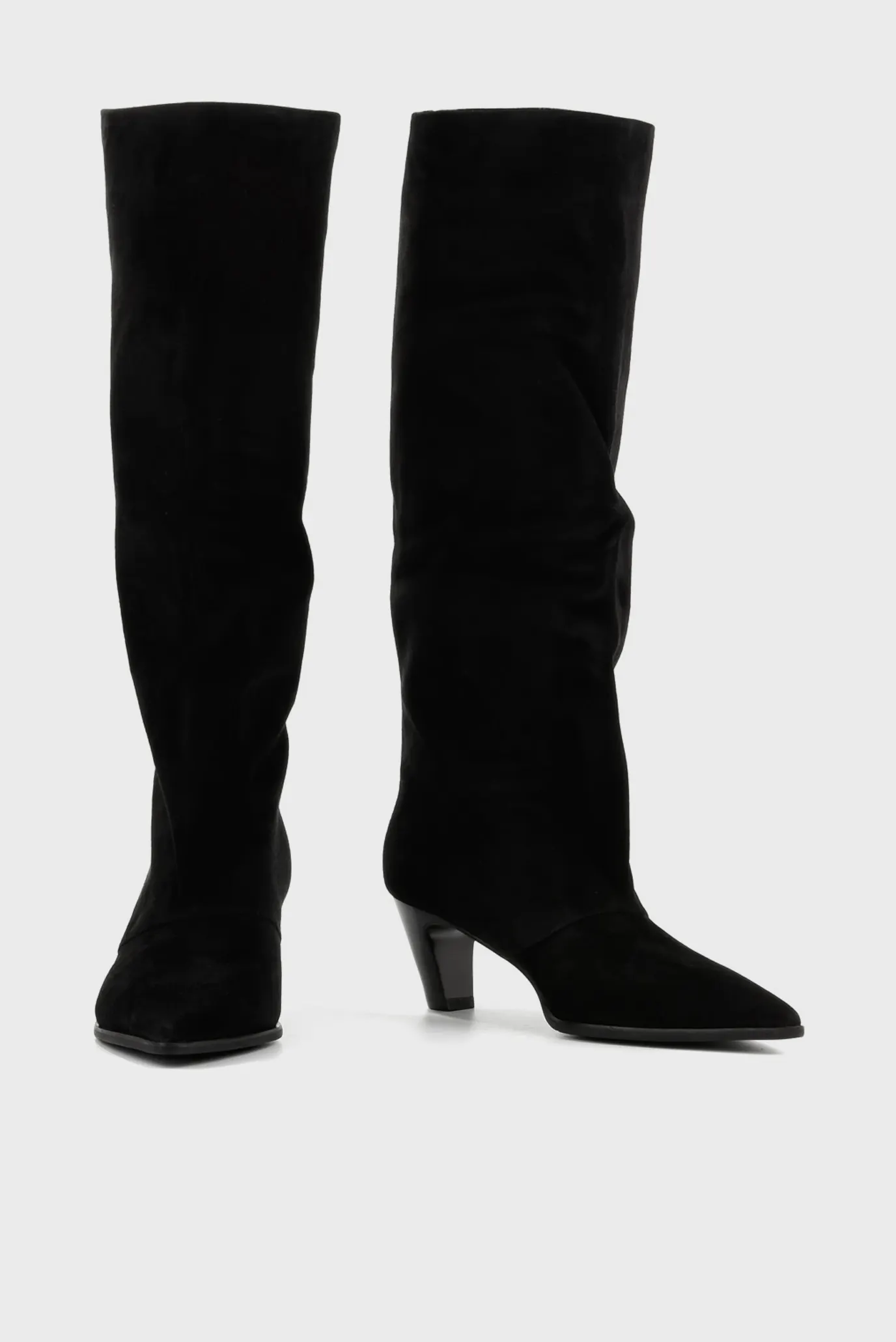 Жіночі чорні замшеві чоботи 3