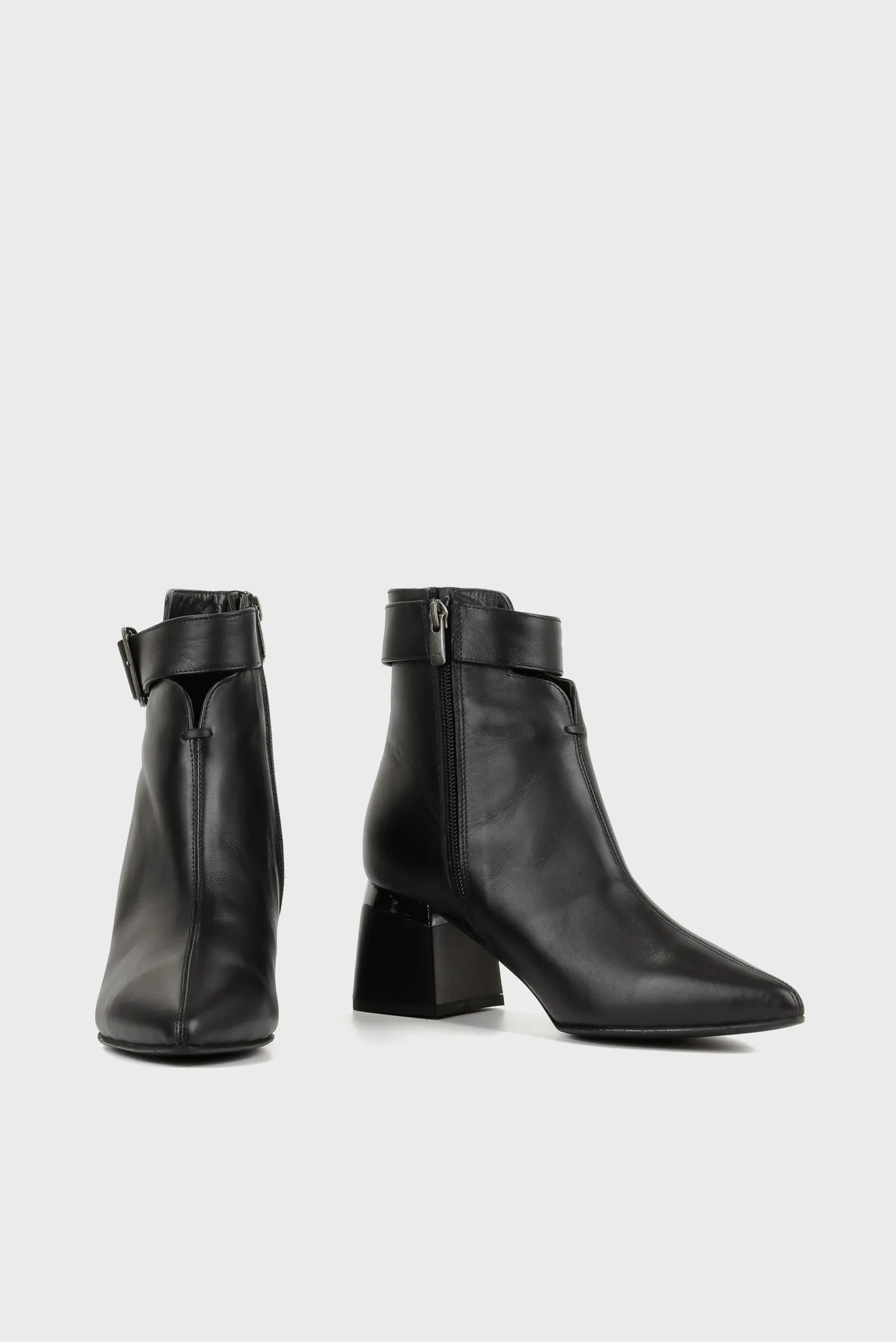 Женские черные кожаные ботильоны 3