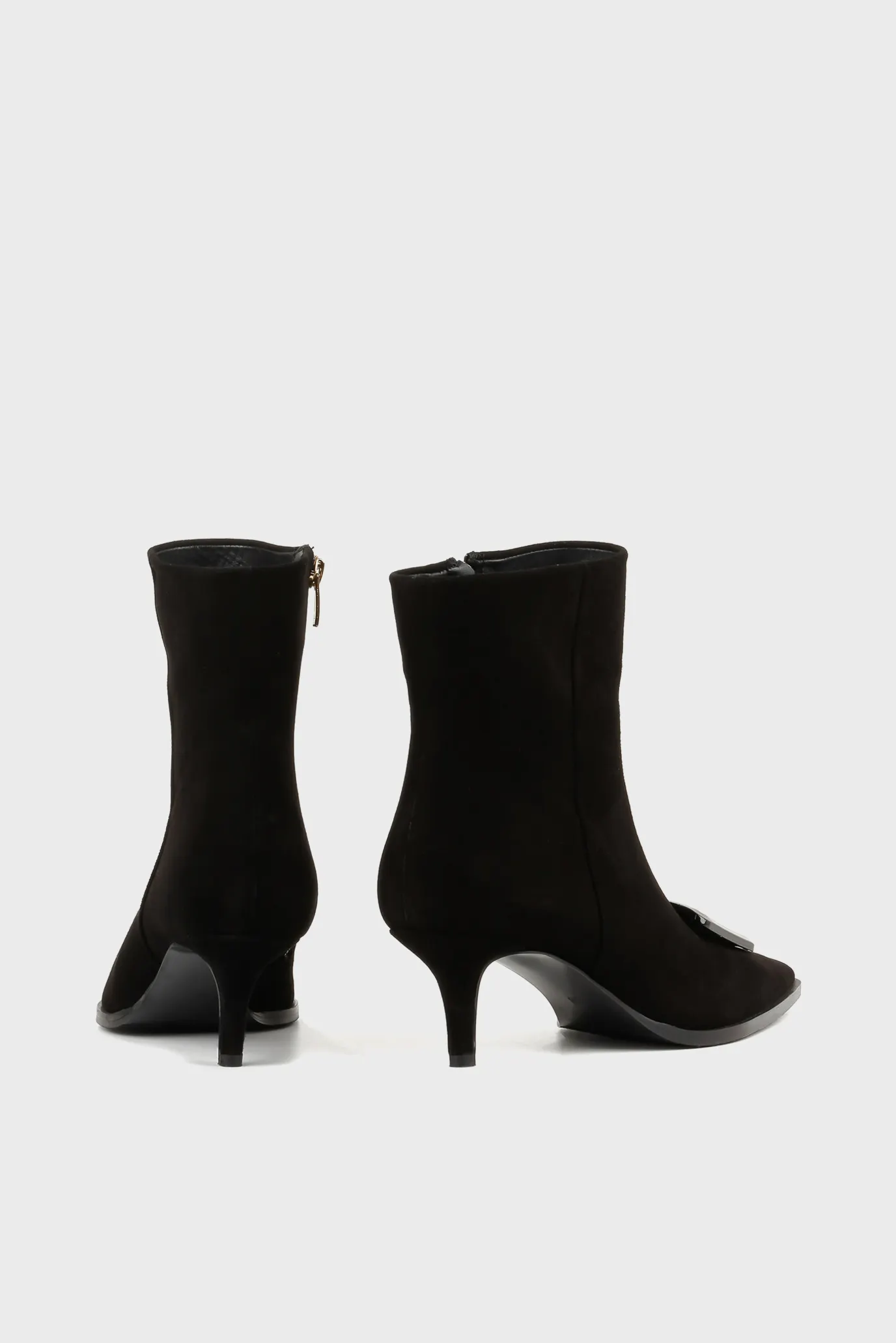 Женские черные замшевые ботильоны 5