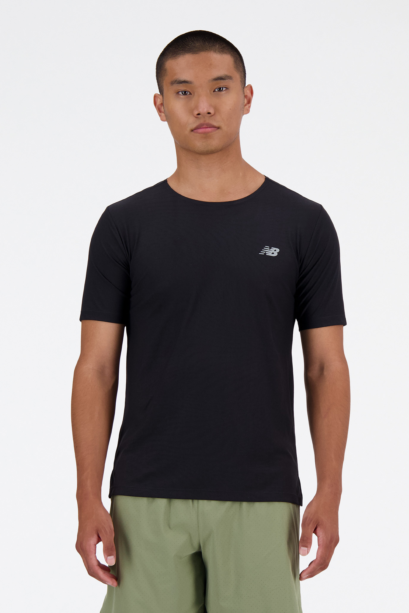 Мужская черная футболка Athletics Jacquard Черный S New Balance MT41281BK Мужская черная футболка Athletics Jacquard Черный S New Balance MT41281BK