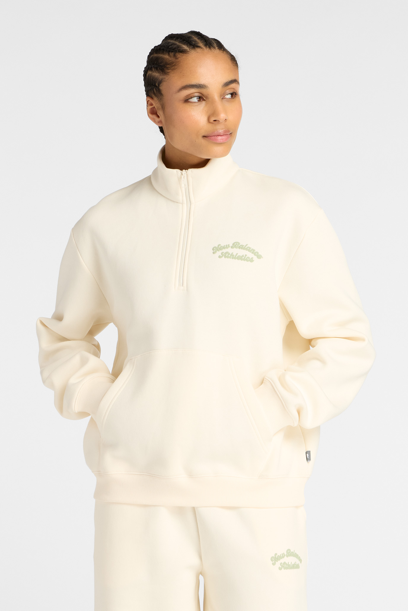 Женский бежевый реглан NB Linear Heritage Fleece Half Zip Бежевый XL New Balance WT53511PEF Женский бежевый реглан NB Linear Heritage Fleece Half Zip Бежевый XL New Balance WT53511PEF