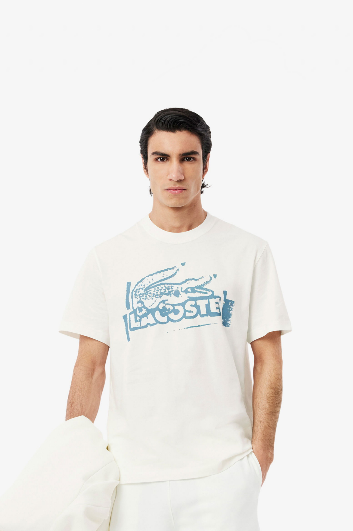 Мужская бежевая футболка Бежевый L Lacoste TH0284CPI Мужская бежевая футболка Бежевый L Lacoste TH0284CPI