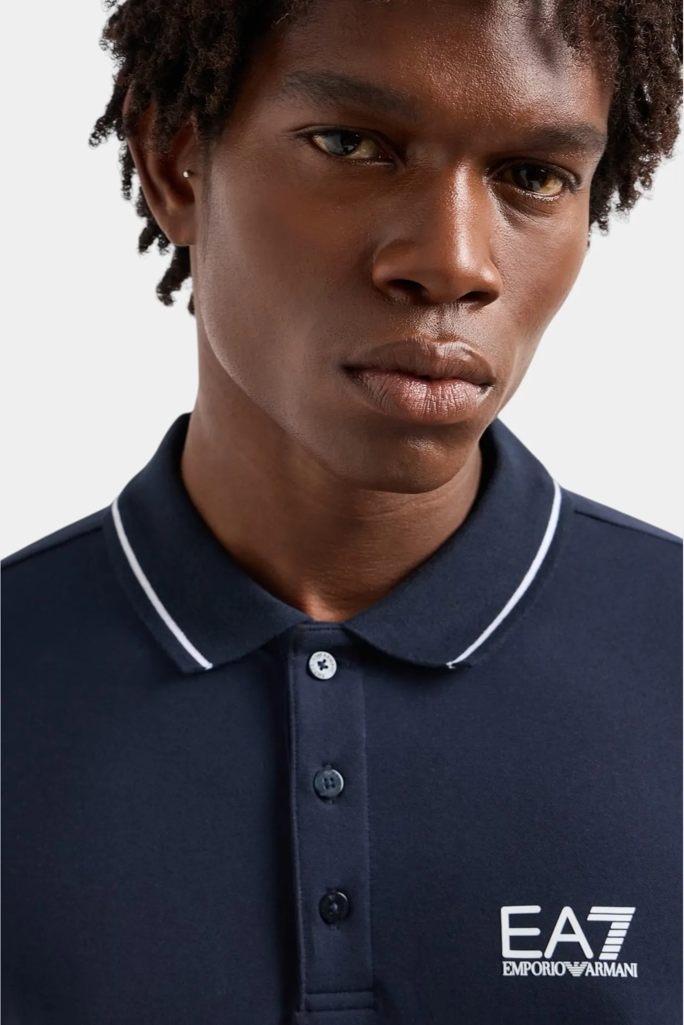 Мужское темно-синее хлопковое поло 2