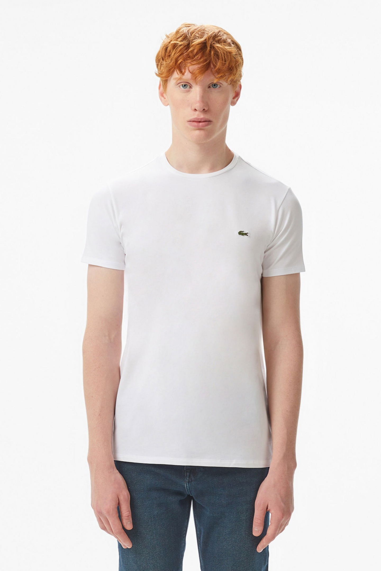 Мужская белая футболка Белый L-XL Lacoste TH0998001 Мужская белая футболка Белый L-XL Lacoste TH0998001
