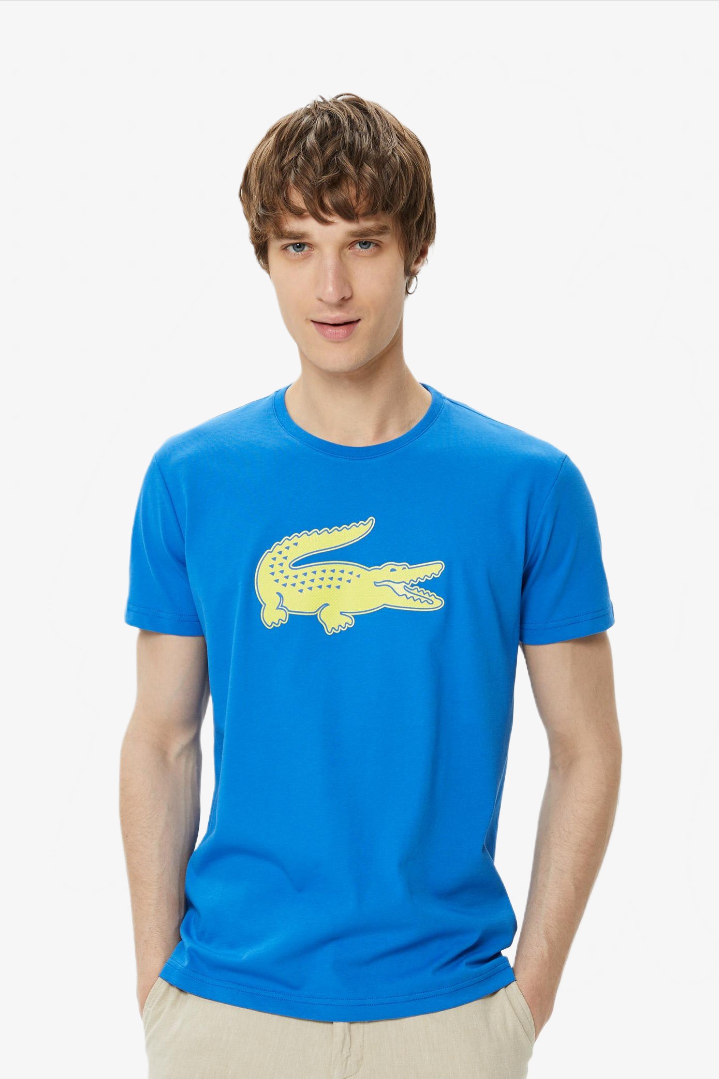 Мужская голубая футболка Голубой S Lacoste TH2042ETQ