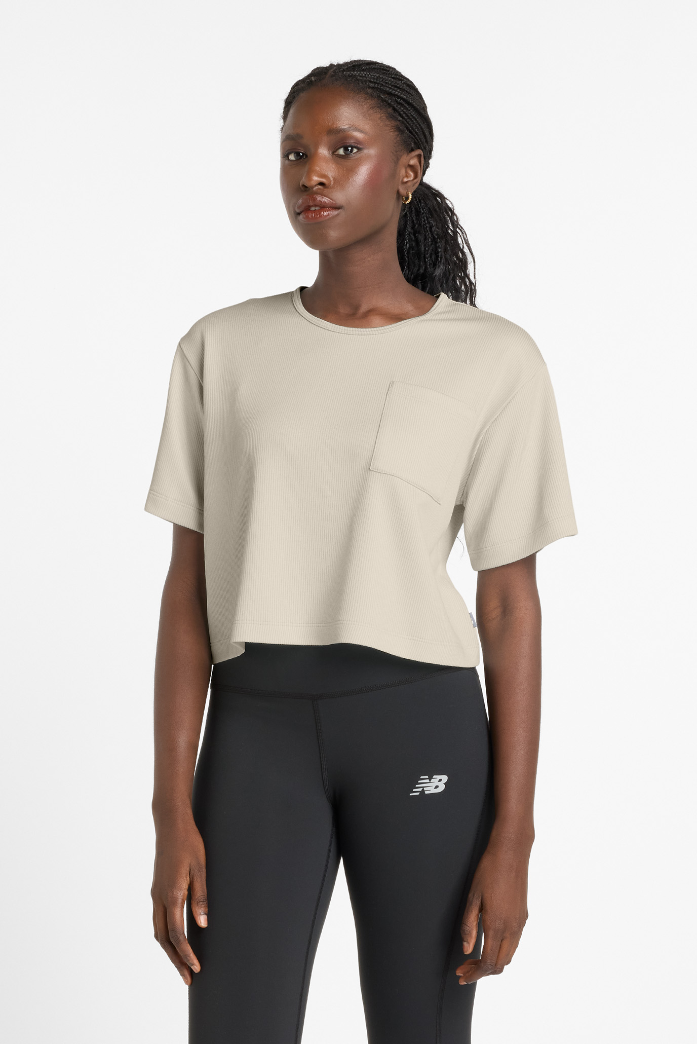 Женская бежевая футболка Novelty Rib Бежевый S New Balance WT51522LIT Женская бежевая футболка Novelty Rib Бежевый S New Balance WT51522LIT