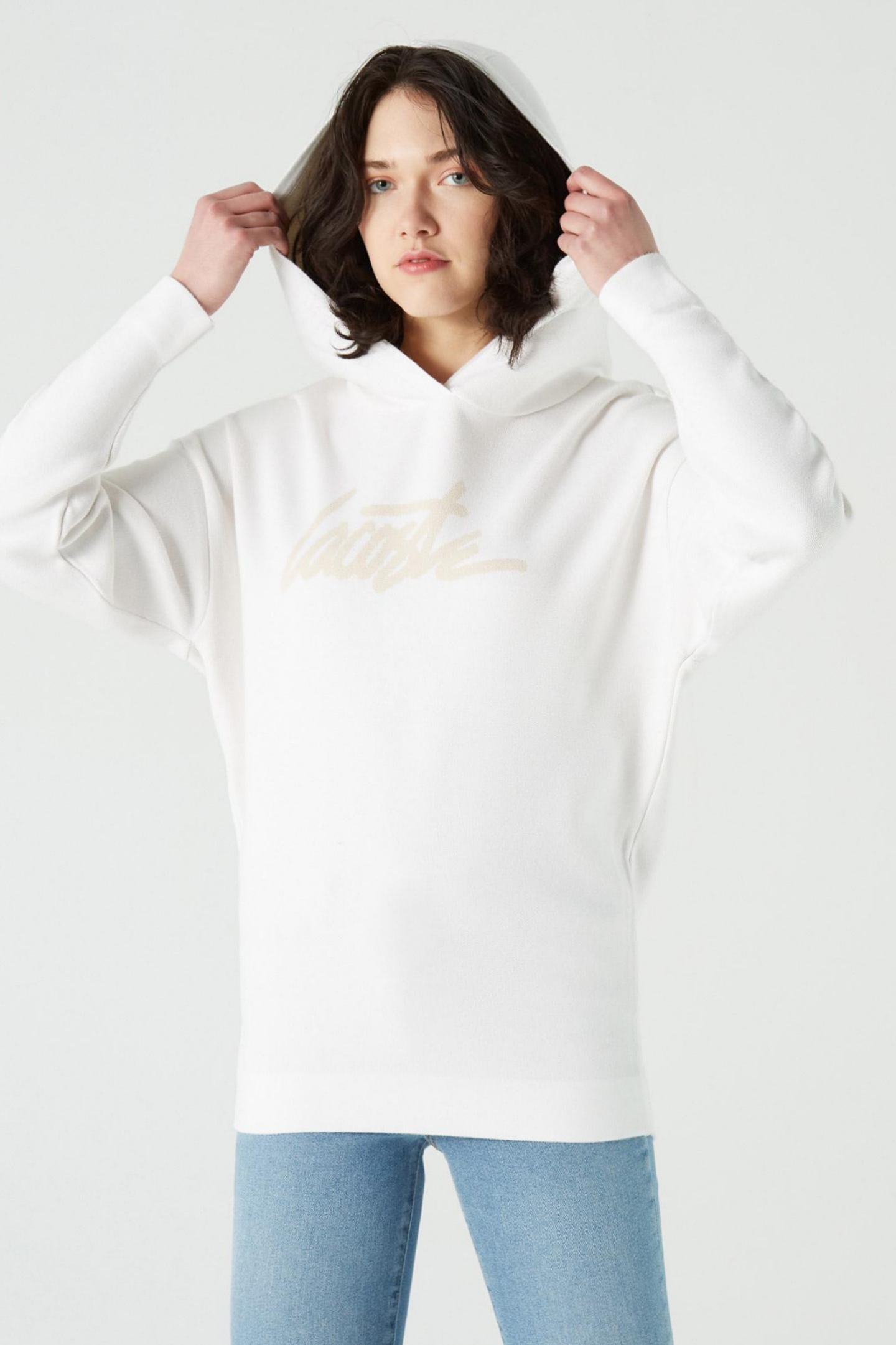 Женская белая толстовка Белый 38 Lacoste AF021212B Женская белая толстовка Белый 38 Lacoste AF021212B