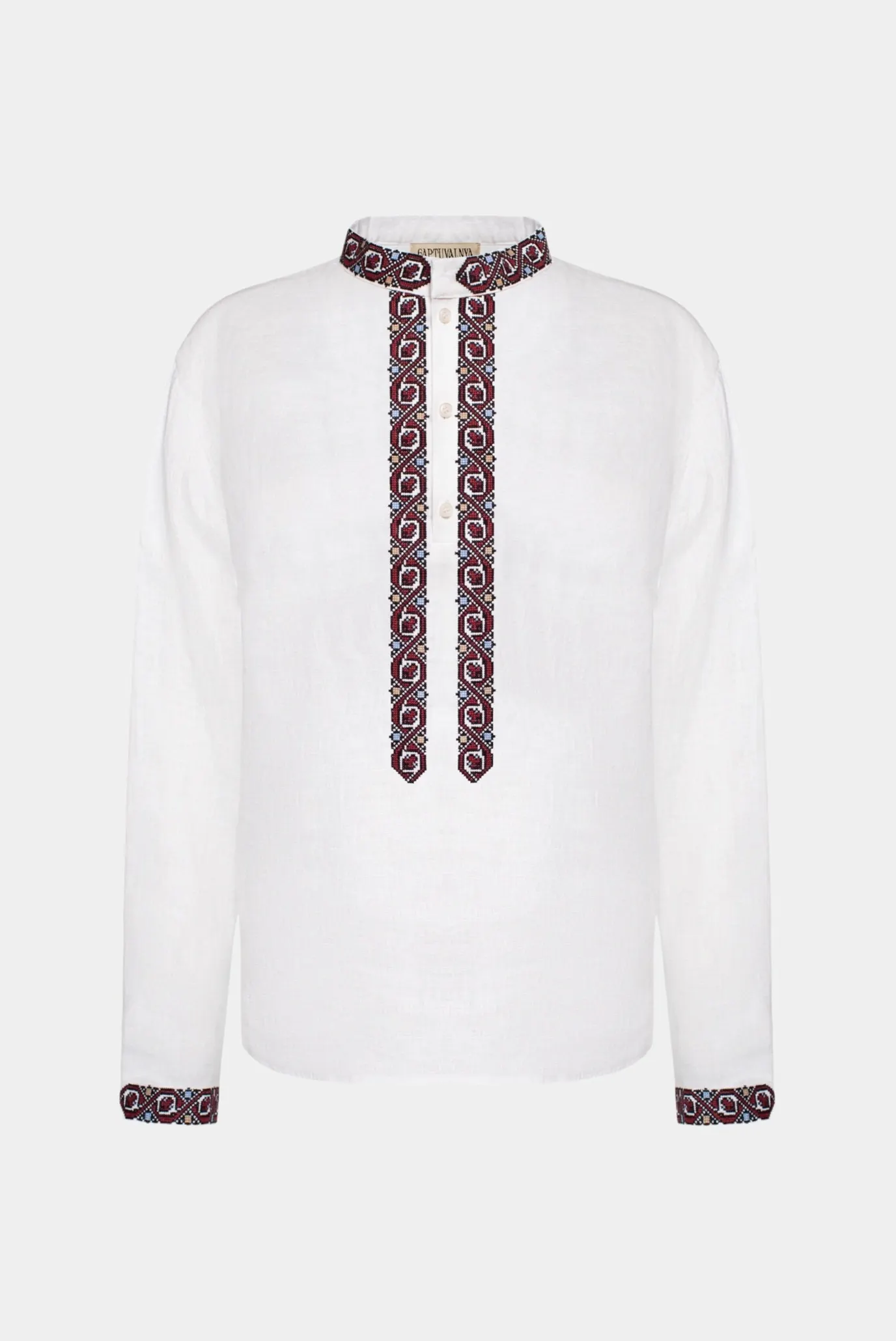 Мужская белая вышиванка 1