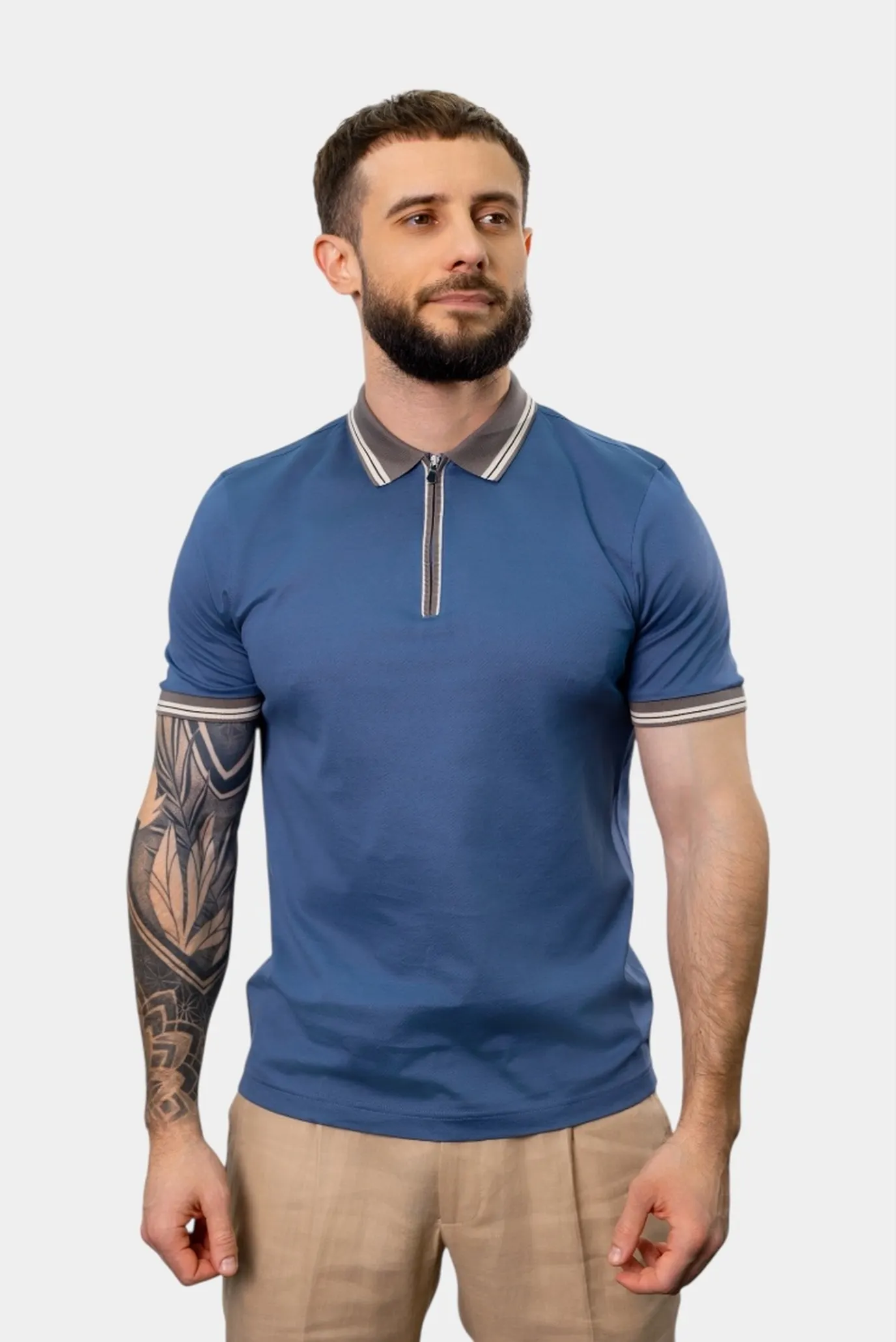 Чоловіче синє поло 1