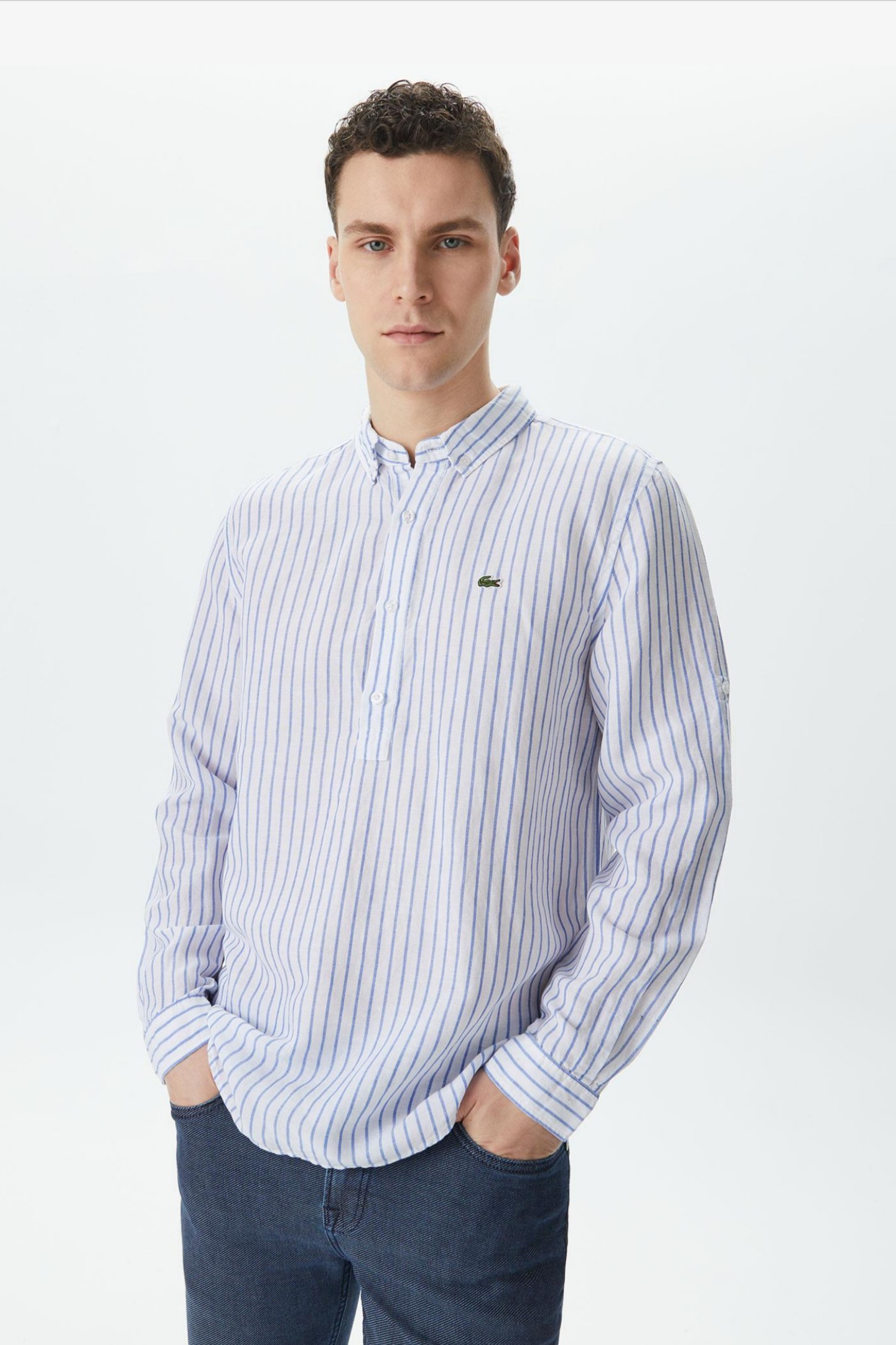 Мужская голубая рубашка Голубой 43 Lacoste CH0321BDM Мужская голубая рубашка Голубой 43 Lacoste CH0321BDM