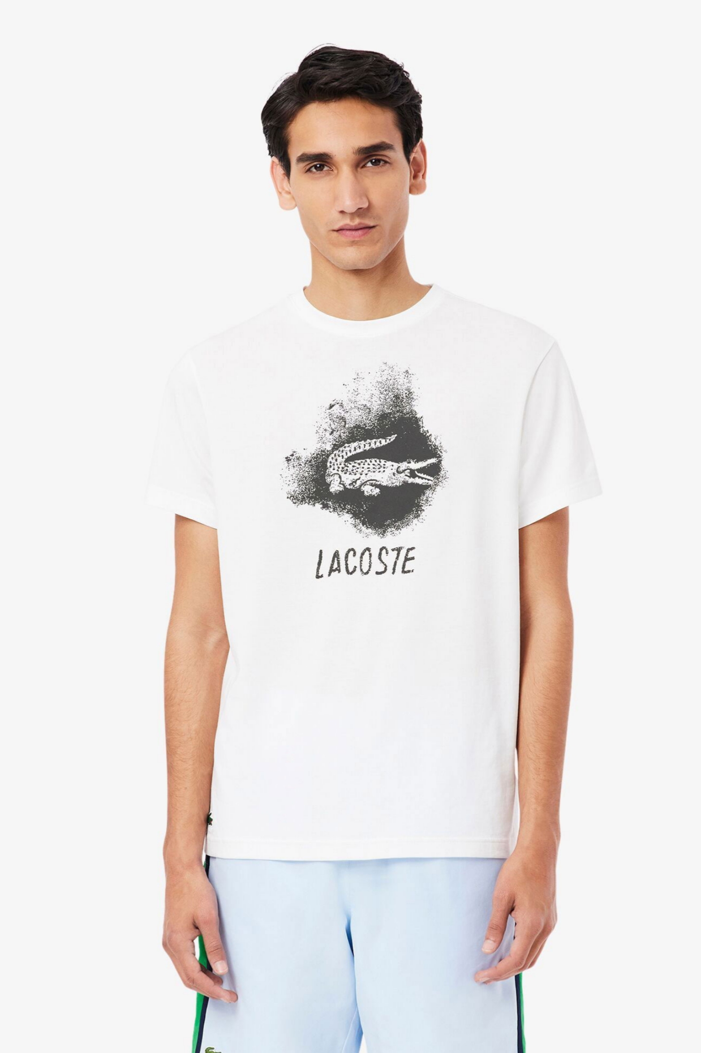 Мужская белая футболка Белый L-XL Lacoste TH8917001 Мужская белая футболка Белый L-XL Lacoste TH8917001