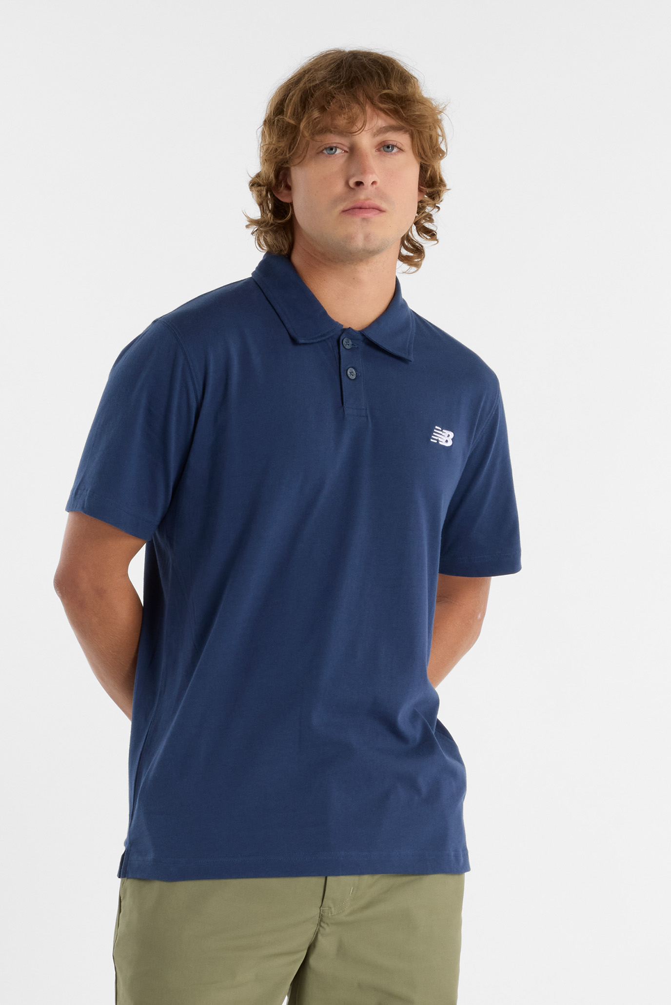 Мужское синее поло Jersey Polo Синий S New Balance MT51504NNY Мужское синее поло Jersey Polo Синий S New Balance MT51504NNY
