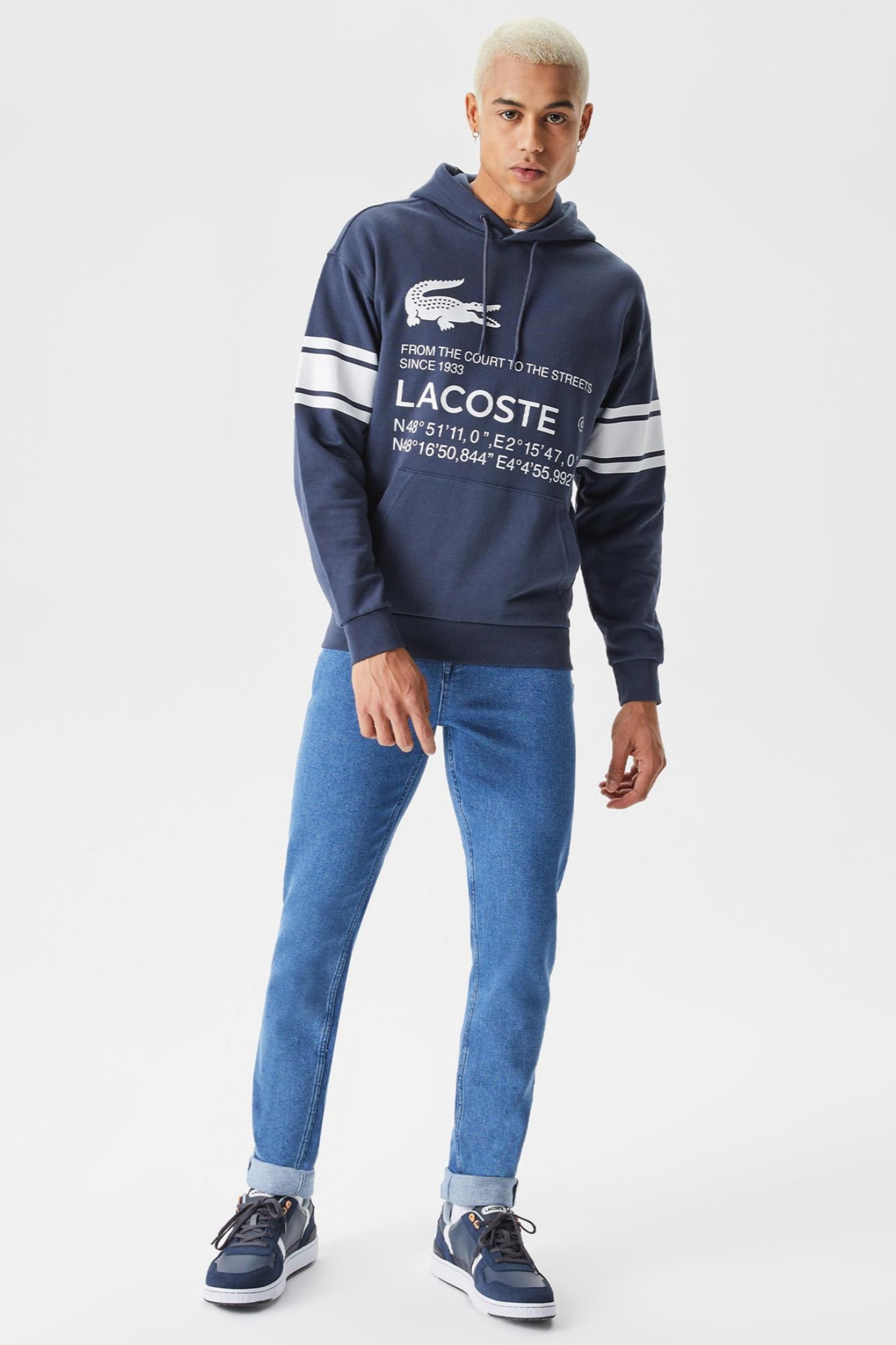 Мужская синяя толстовка Синий XL Lacoste SH031717L Мужская синяя толстовка Синий XL Lacoste SH031717L