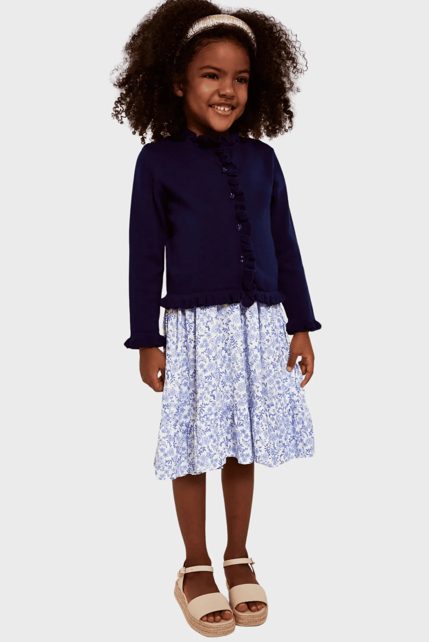 Дитячий синій кардиган 3