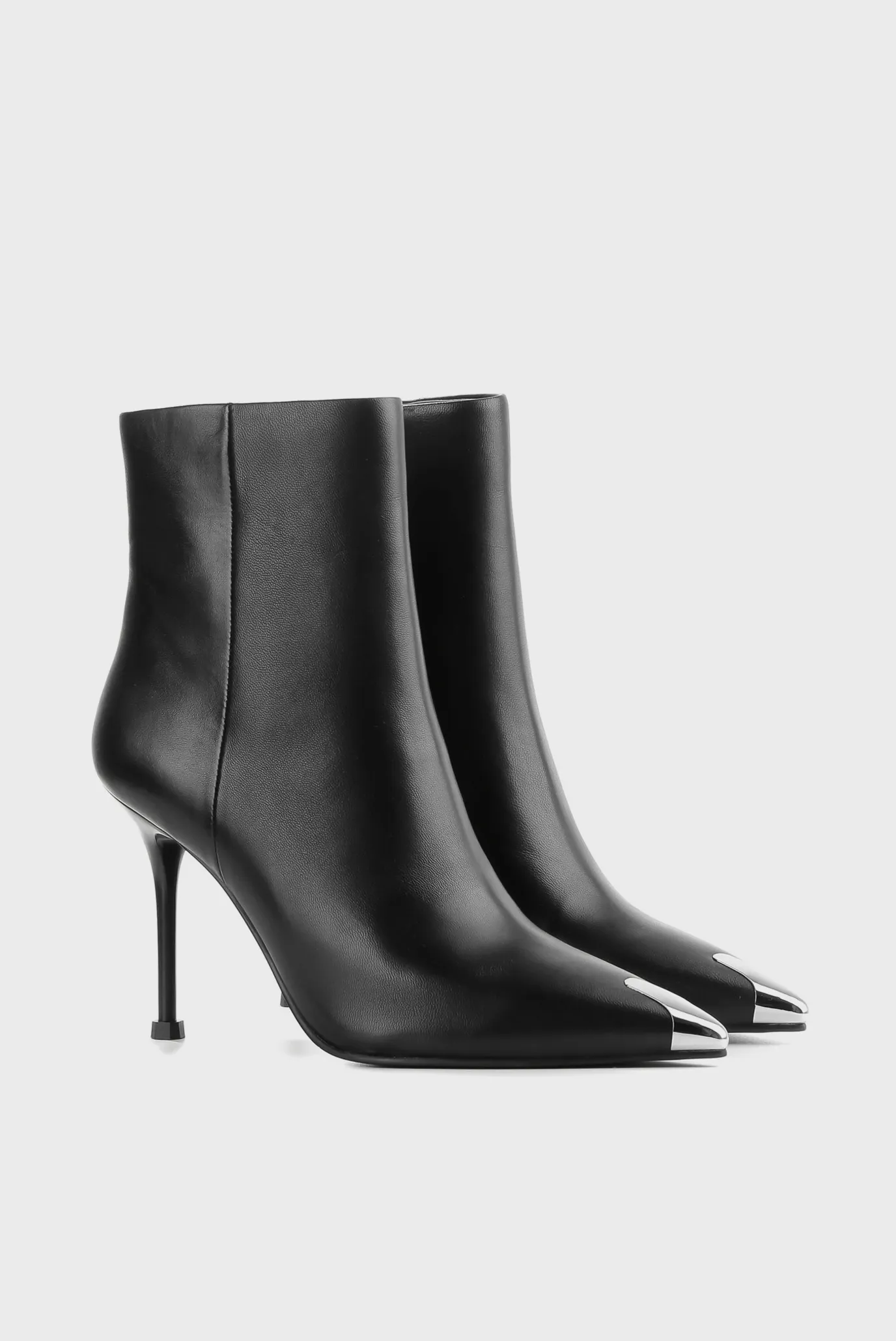 Женские черные кожаные ботильоны 3