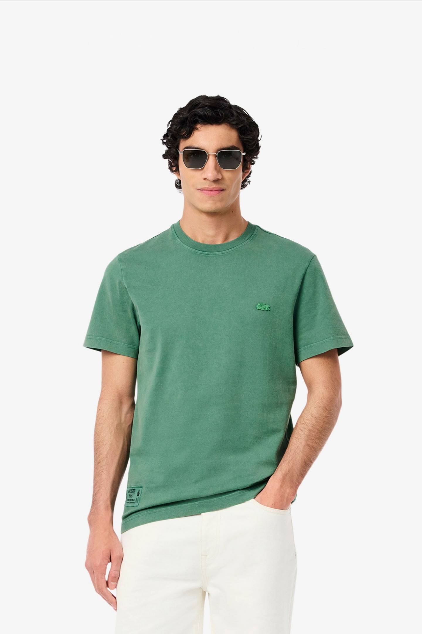 Мужская зеленая футболка Зеленый S Lacoste TH9894132 Мужская зеленая футболка Зеленый S Lacoste TH9894132