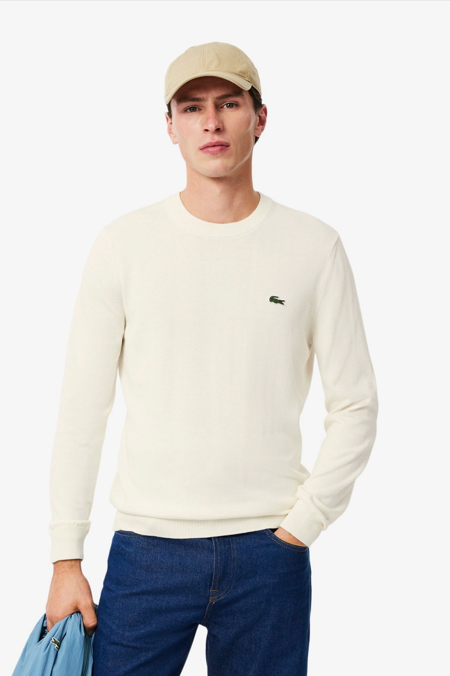 Мужской белый свитер Белый L-XL Lacoste AH198570V Мужской белый свитер Белый L-XL Lacoste AH198570V