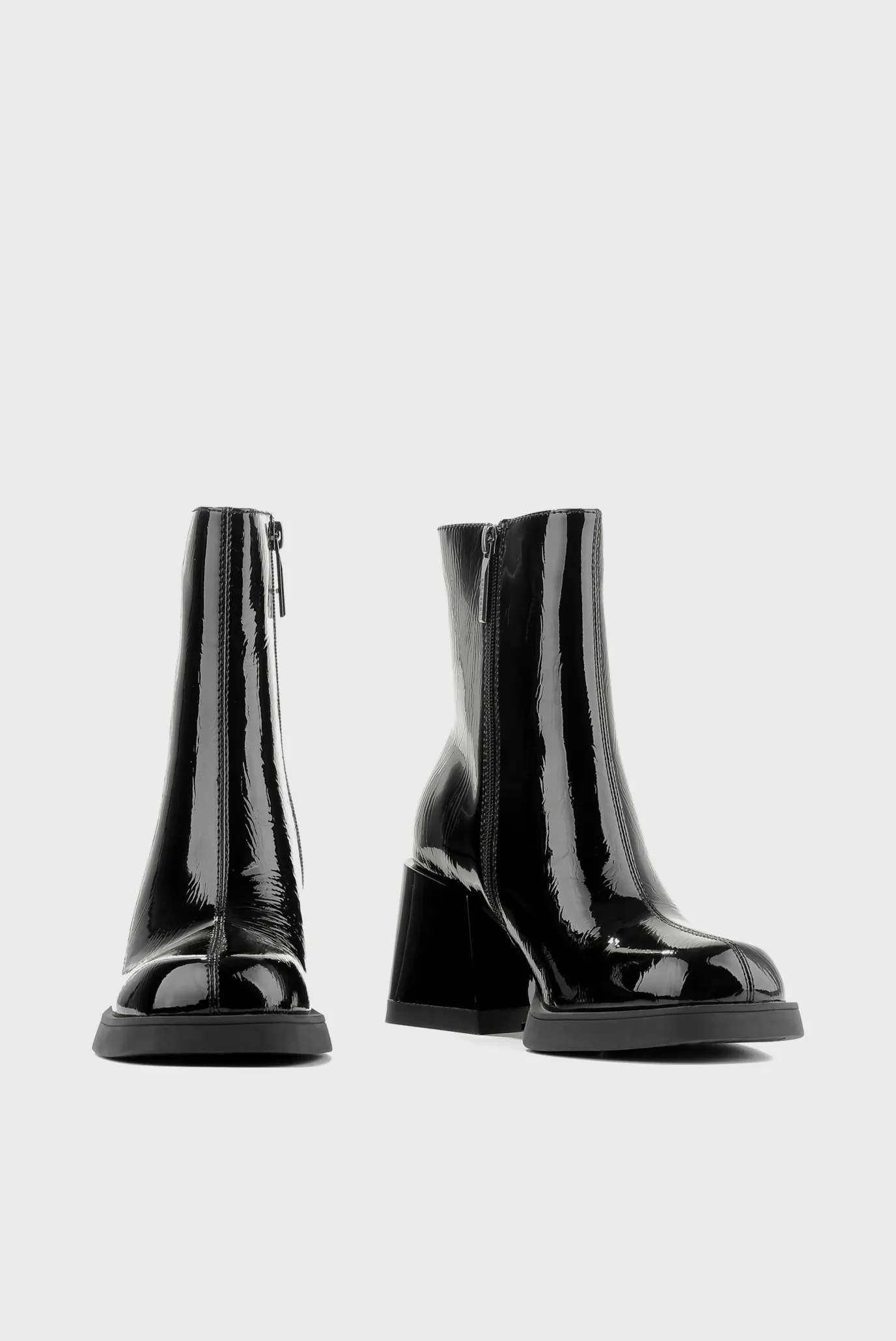 Женские черные лаковые ботильоны 4