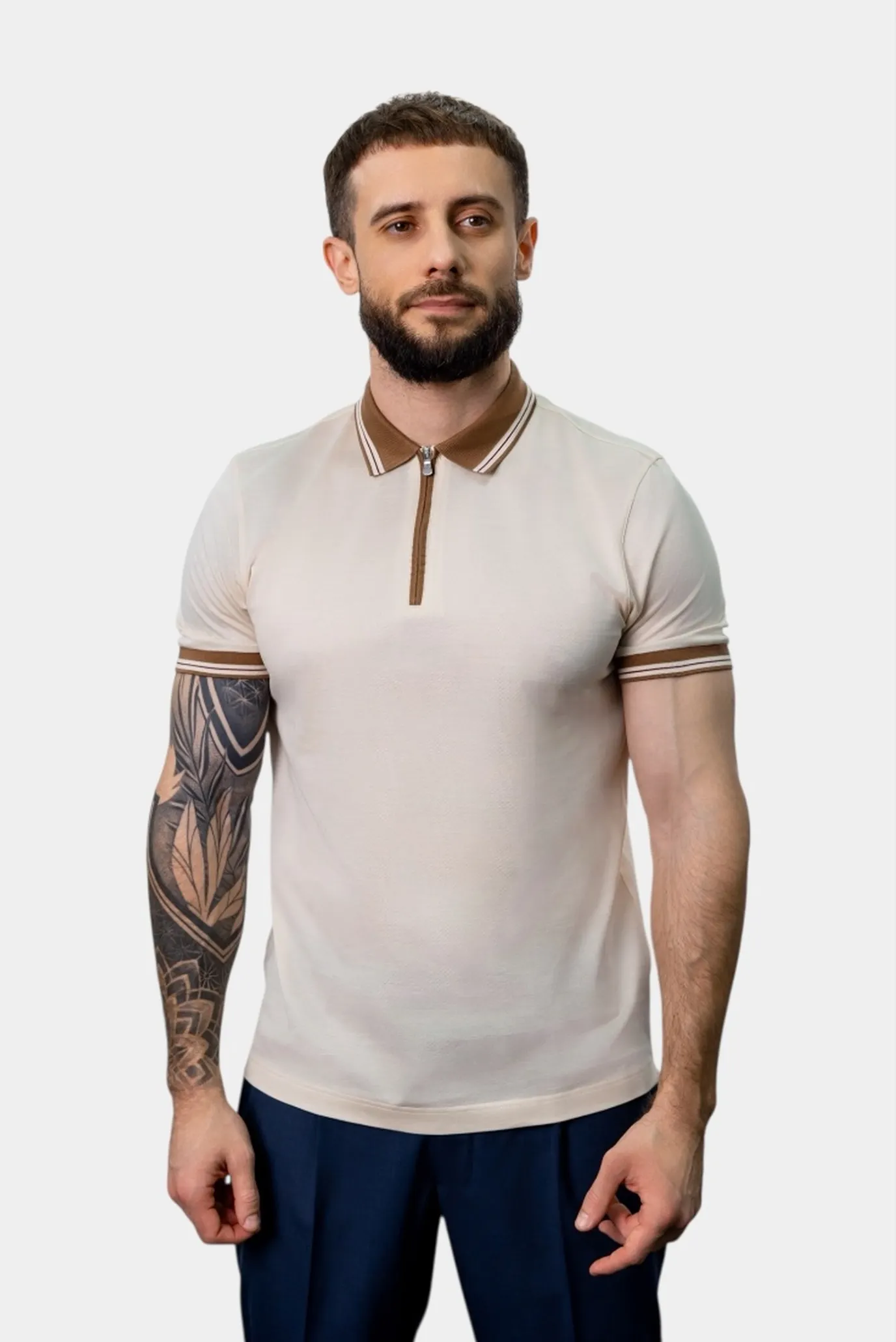 Чоловіче бежеве поло 1