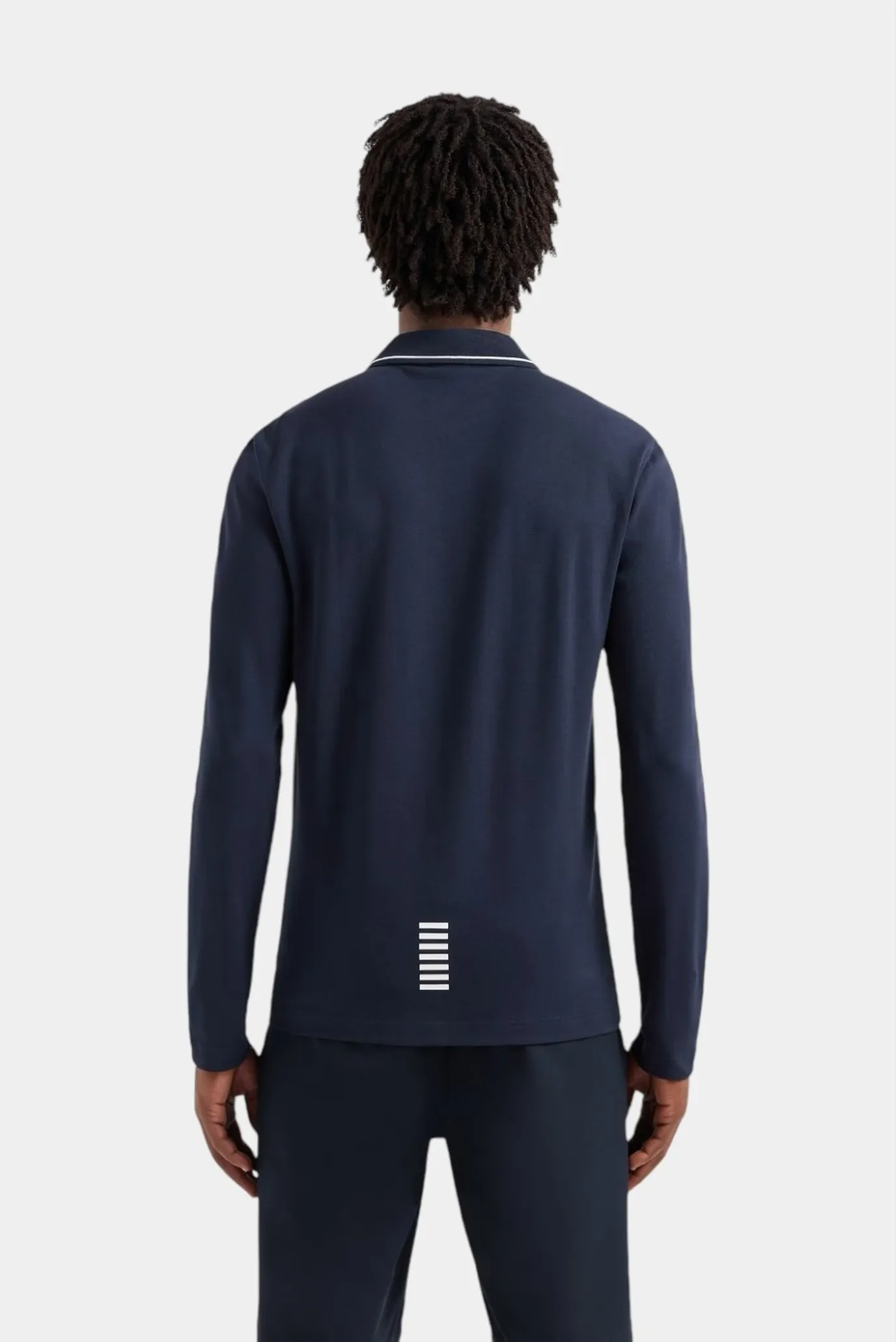 Мужское темно-синее хлопковое поло 4