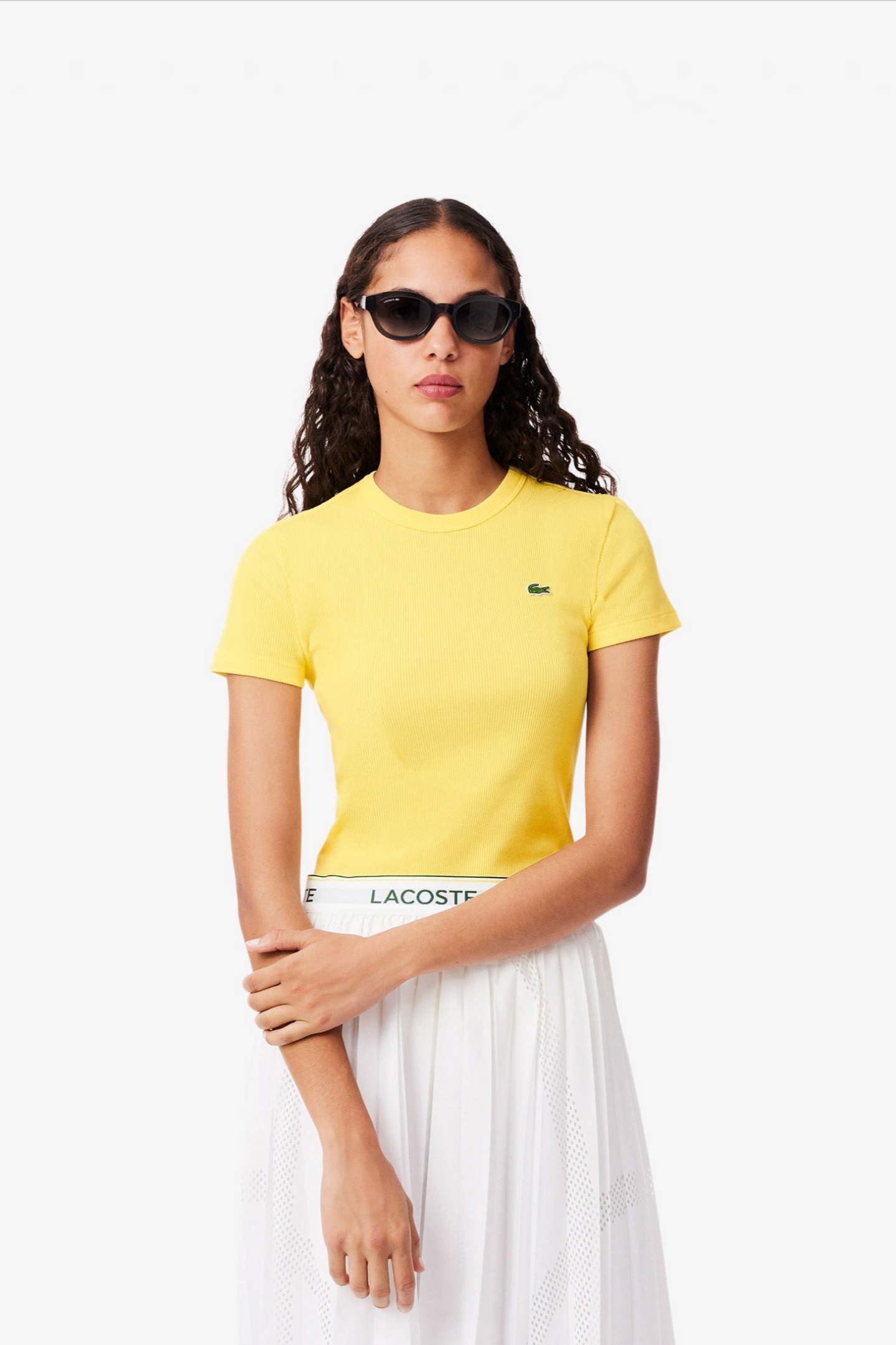 Женская желтая футболка Желтый 34 Lacoste TF5538107 Женская желтая футболка Желтый 34 Lacoste TF5538107