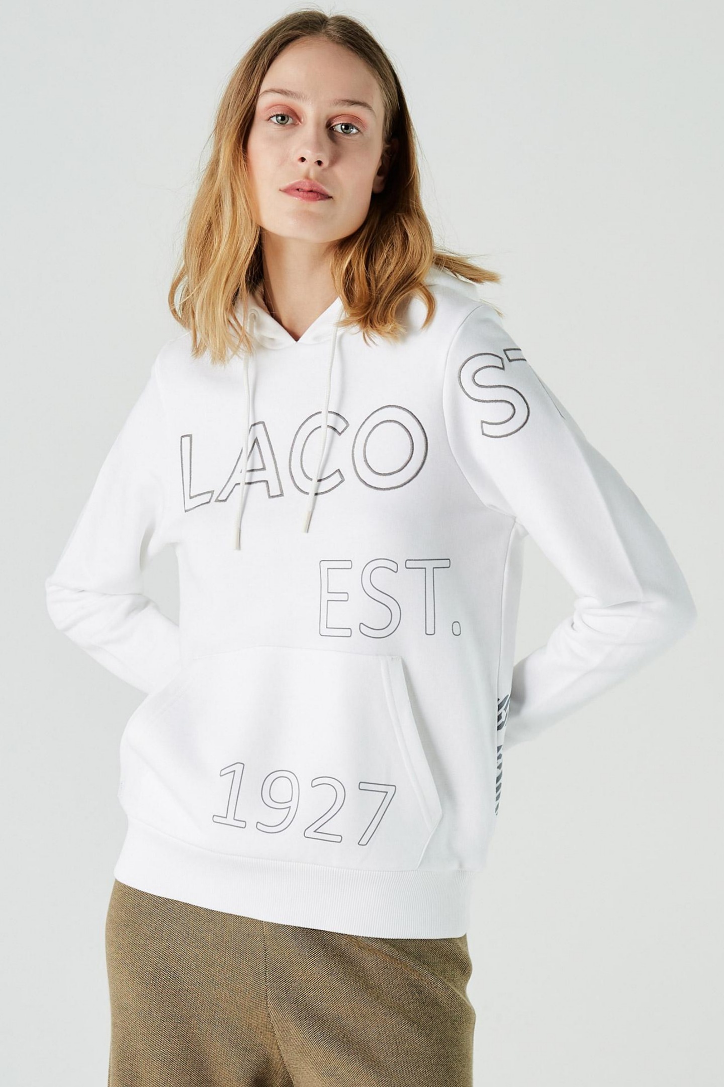 Женская белая толстовка Белый 42 Lacoste SF020505B Женская белая толстовка Белый 42 Lacoste SF020505B