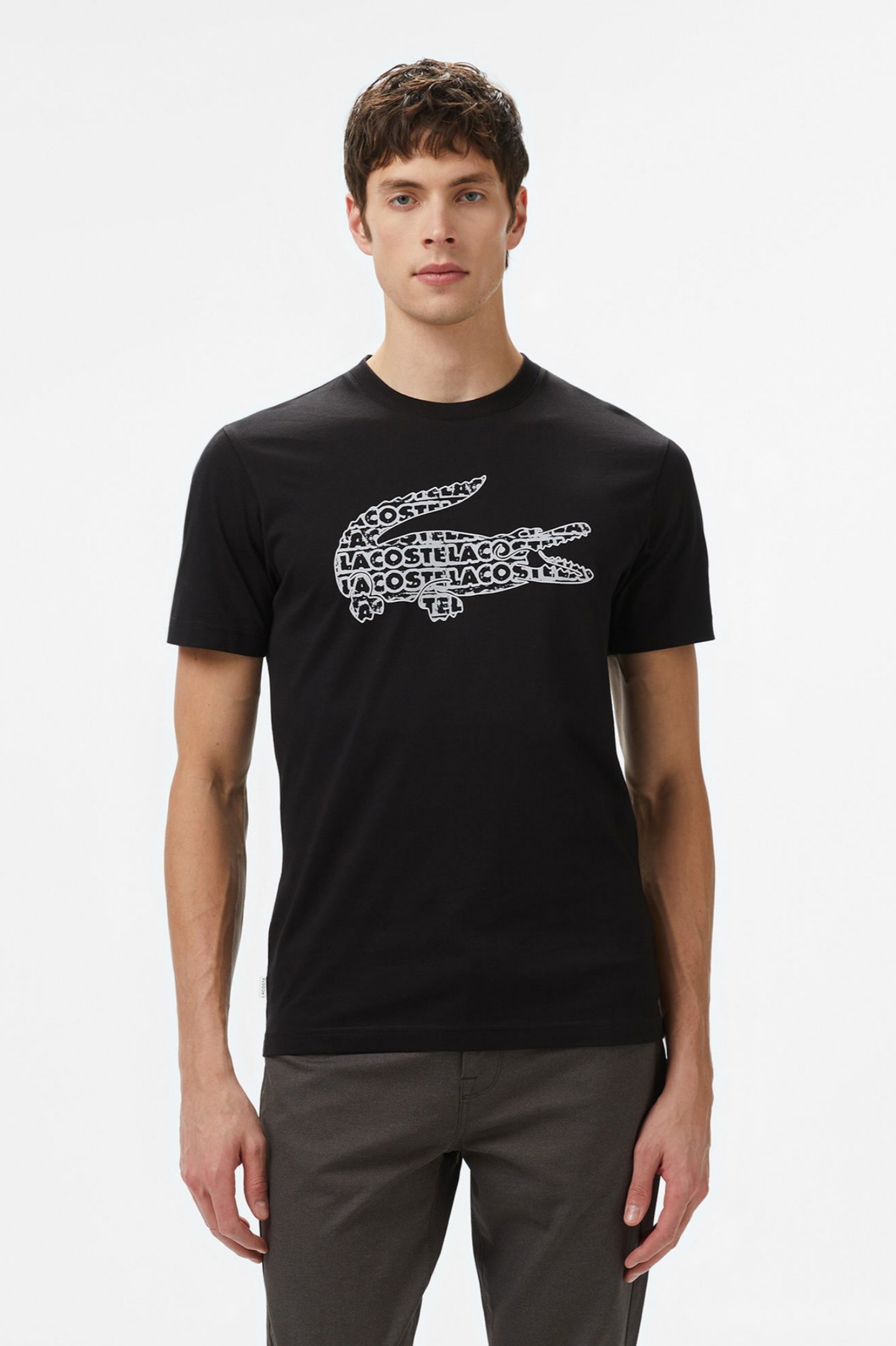 Мужская черная футболка Черный L-XL Lacoste TH0508031 Мужская черная футболка Черный L-XL Lacoste TH0508031