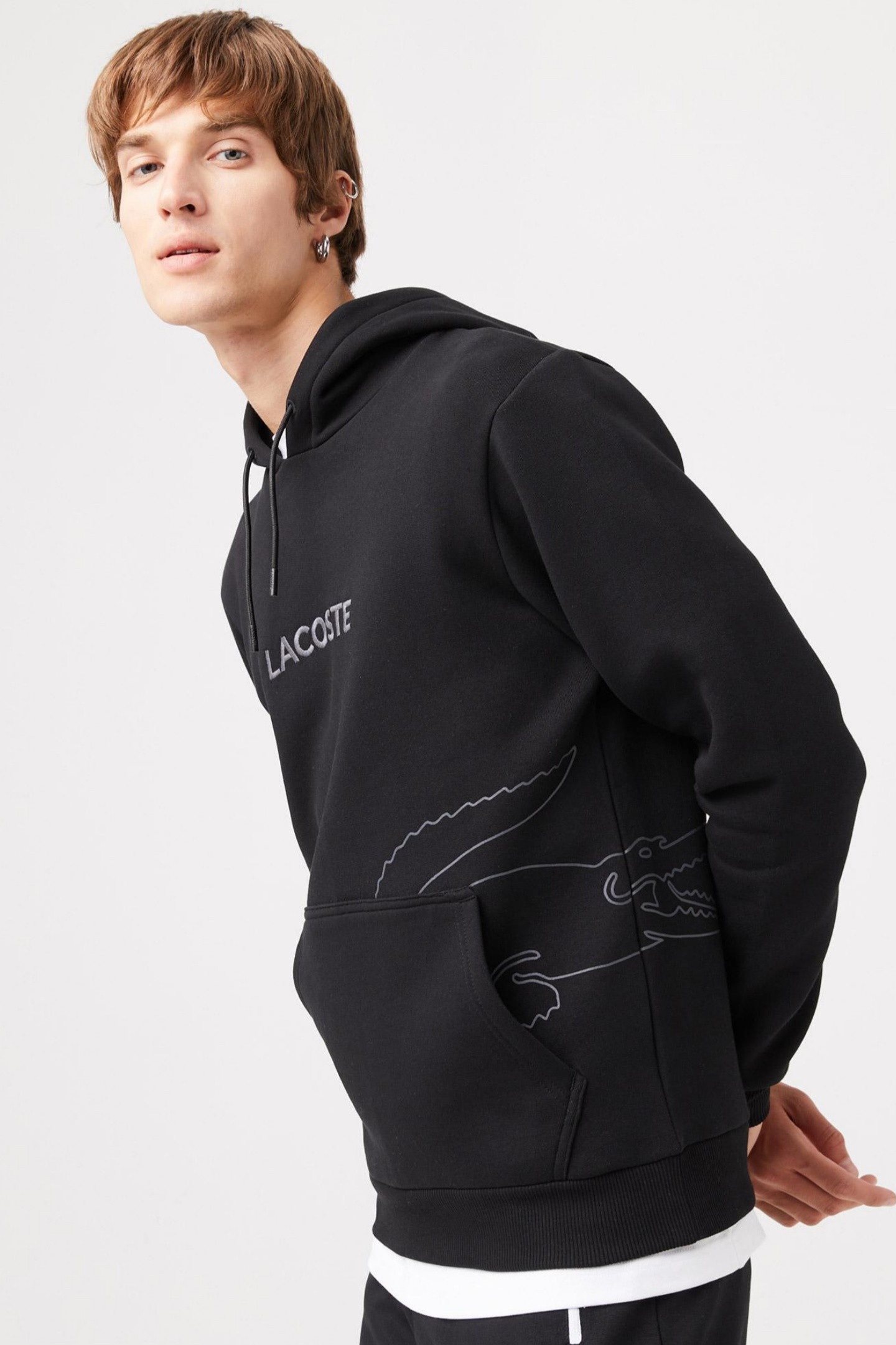 Мужская черная толстовка Черный S Lacoste SH233131S Мужская черная толстовка Черный S Lacoste SH233131S