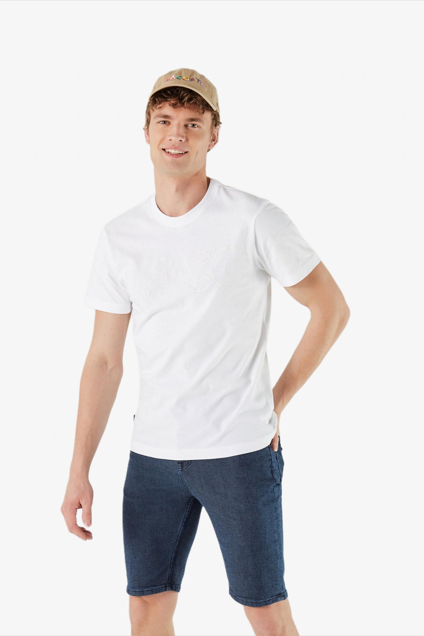 Мужская белая футболка Белый S Lacoste TH1741001 Мужская белая футболка Белый S Lacoste TH1741001