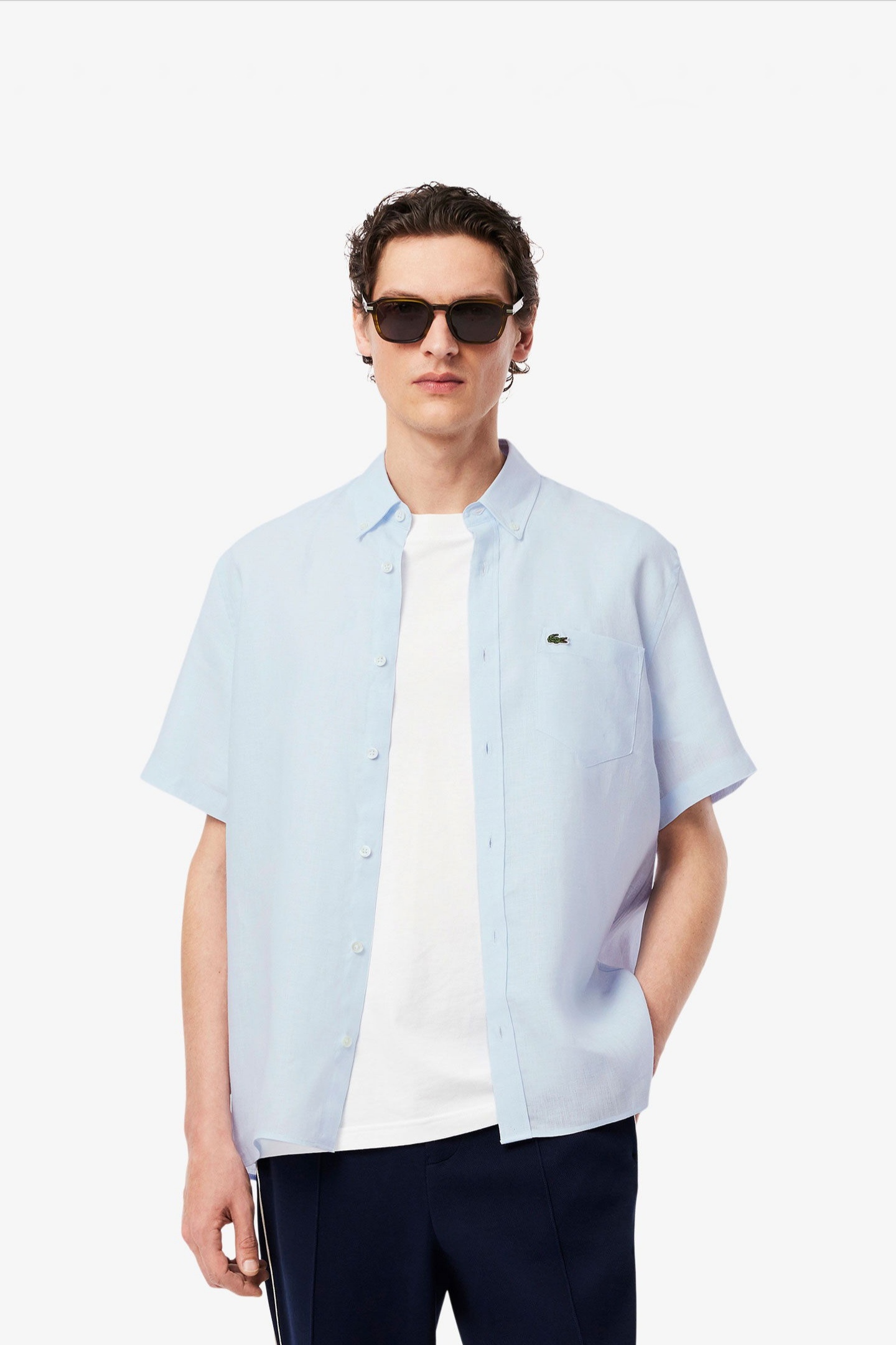 Мужская голубая рубашка Голубой 39 Lacoste CH5699T01 Мужская голубая рубашка Голубой 39 Lacoste CH5699T01