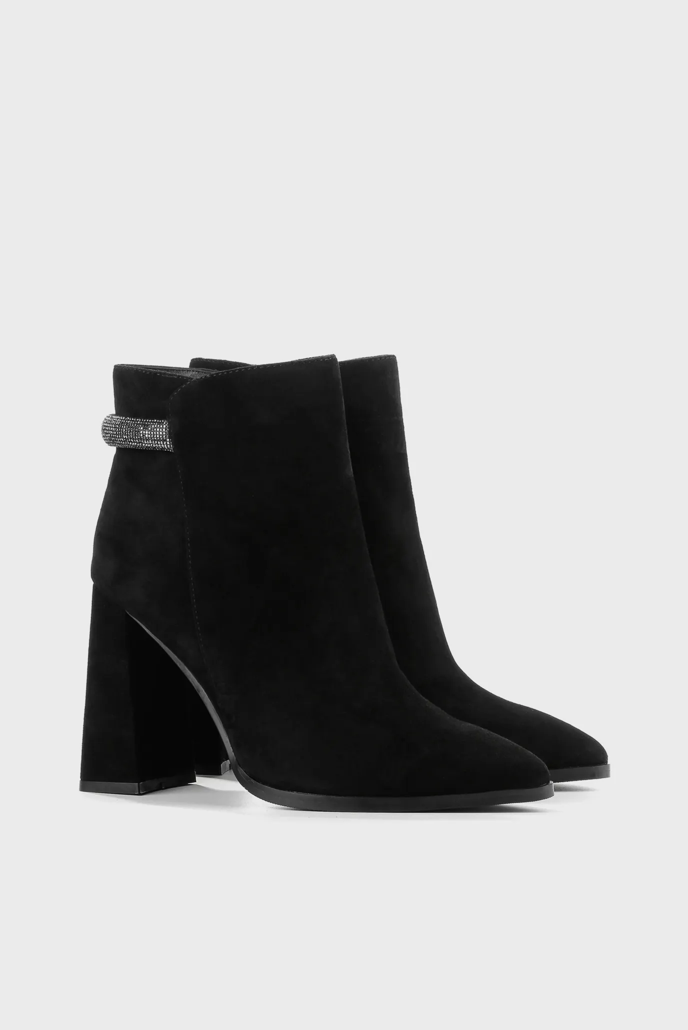 Женские черные замшевые ботильоны 3
