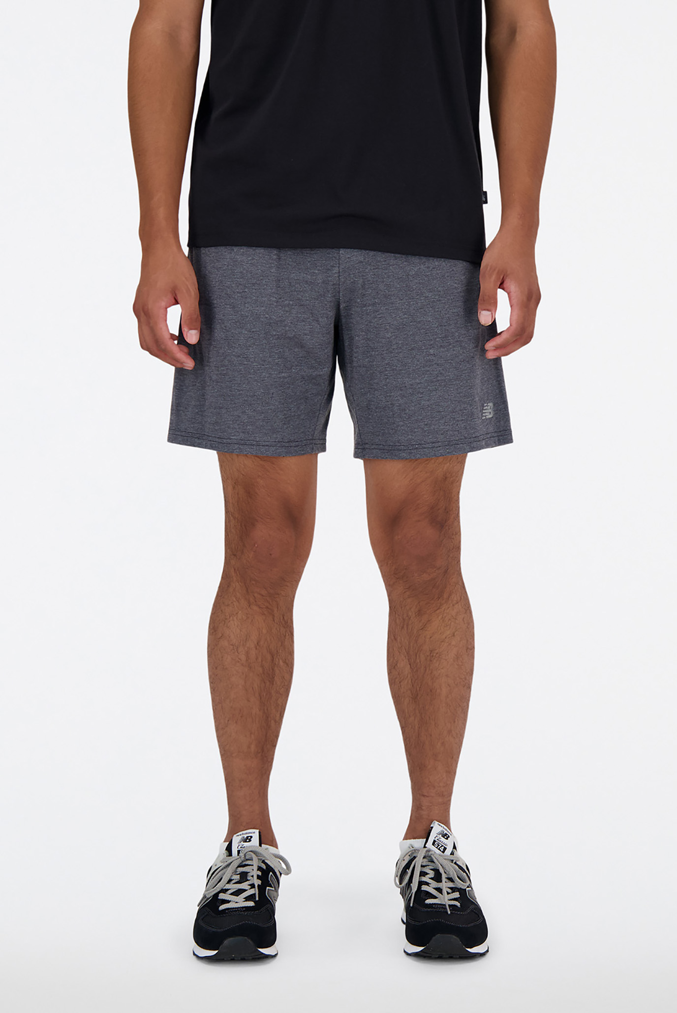 Мужские серые шорты NB Heathertech Серый S New Balance MS41073BK Мужские серые шорты NB Heathertech Серый S New Balance MS41073BK