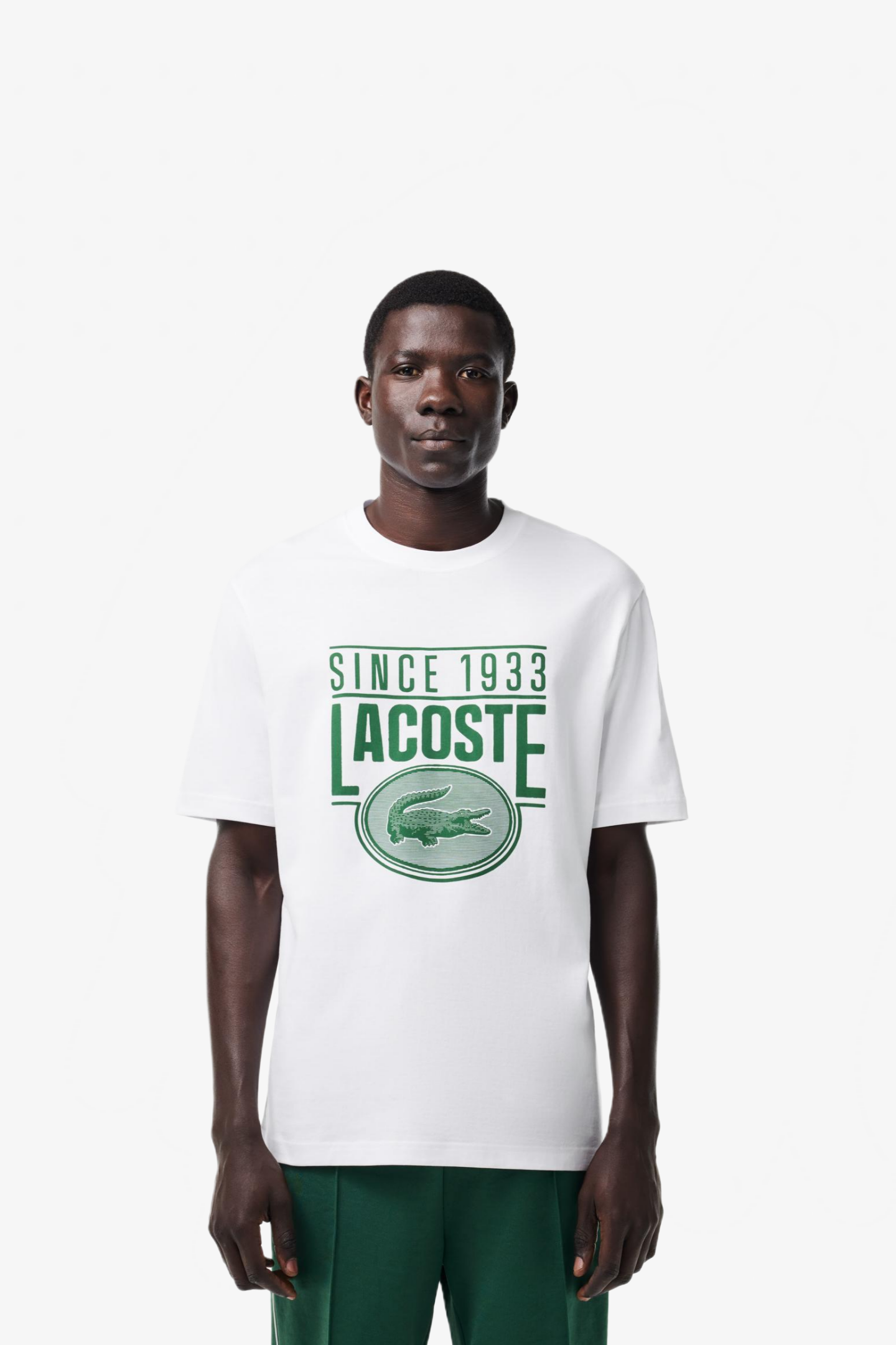 Мужская белая футболка Белый L-XL Lacoste TH7315001 Мужская белая футболка Белый L-XL Lacoste TH7315001