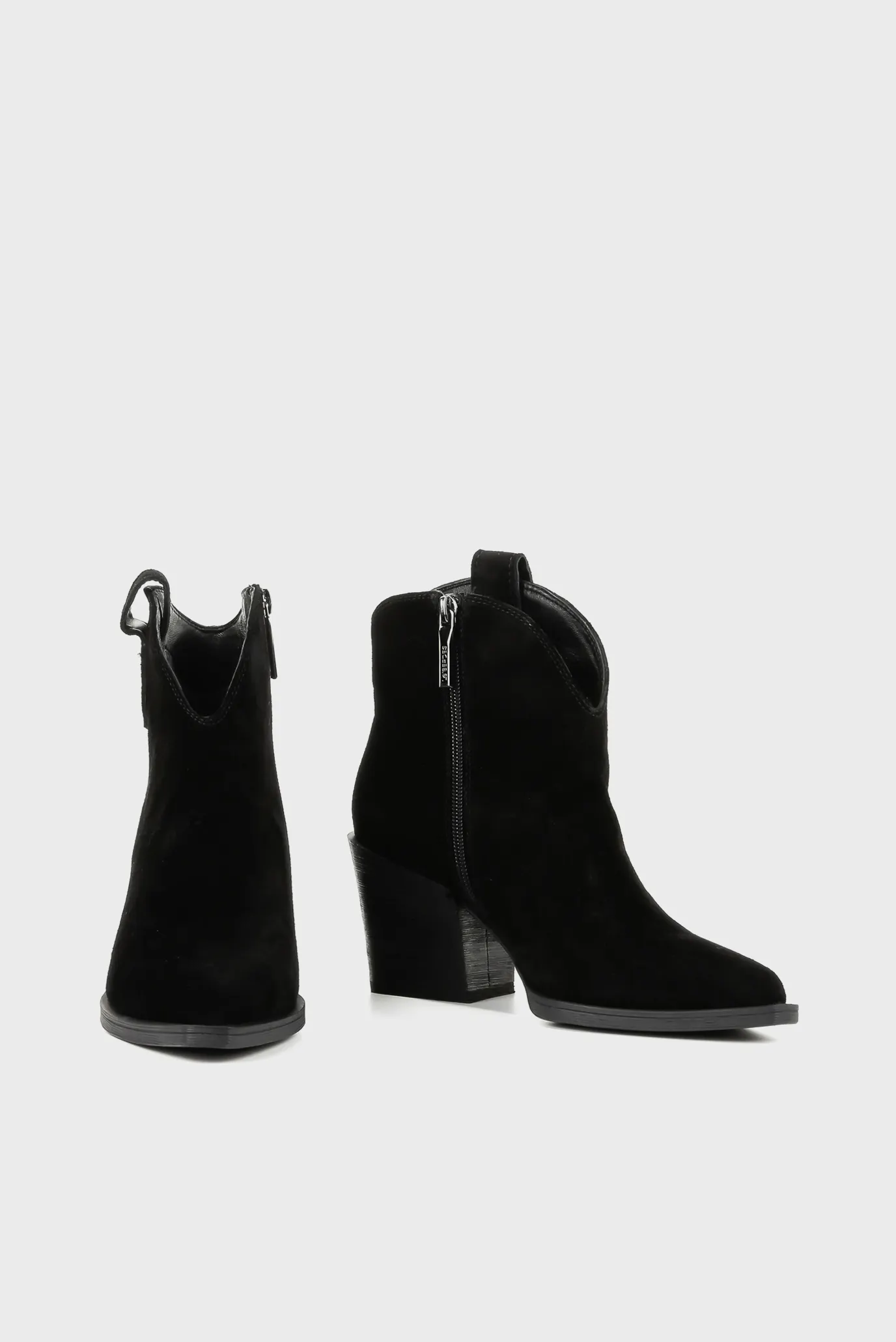 Женские черные замшевые ботильоны 3