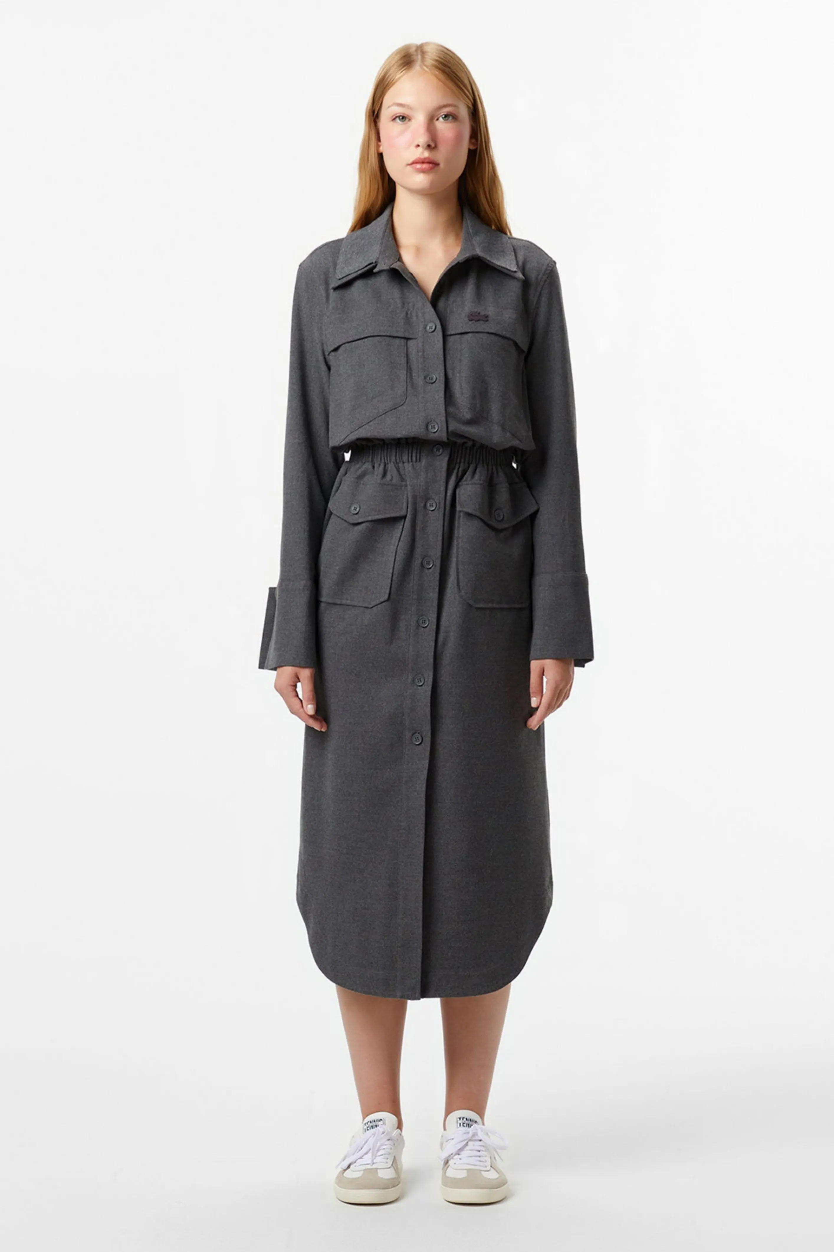 Женское серое платье 1