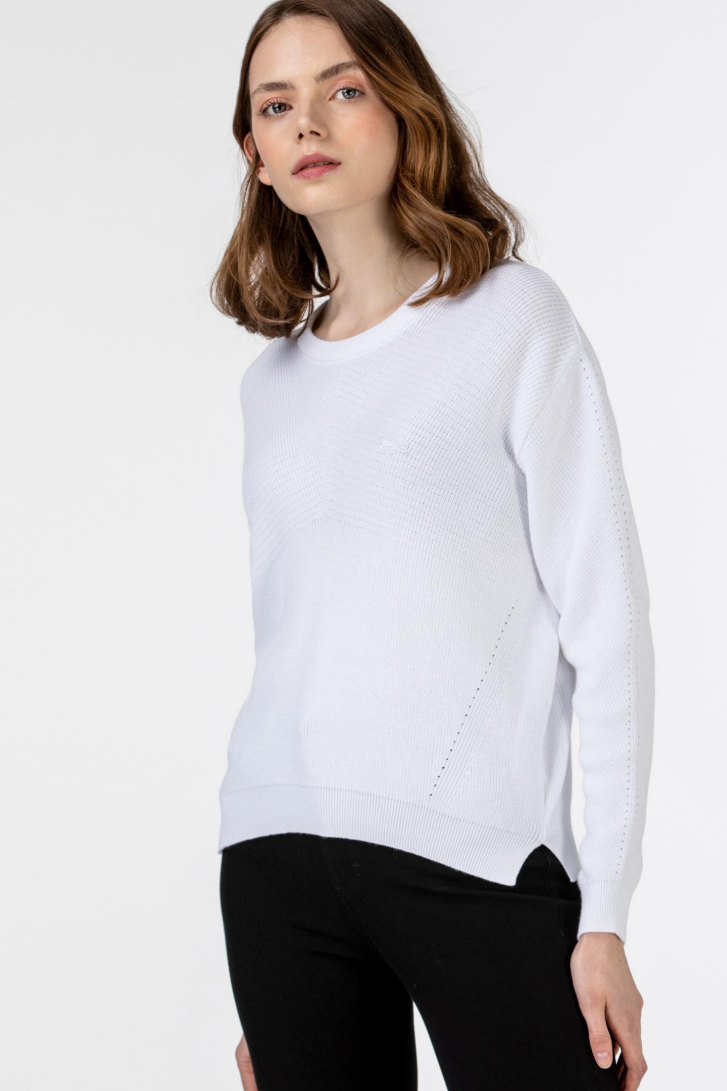 Женский белый свитер Белый 42 Lacoste AF012020B Женский белый свитер Белый 42 Lacoste AF012020B