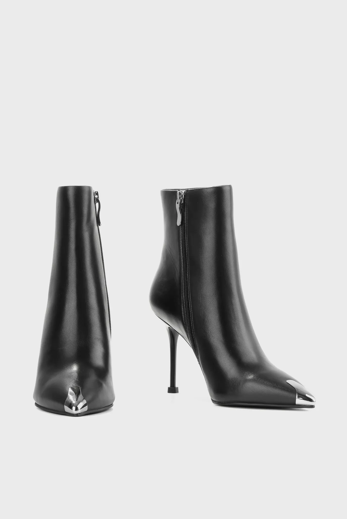 Женские черные кожаные ботильоны 4