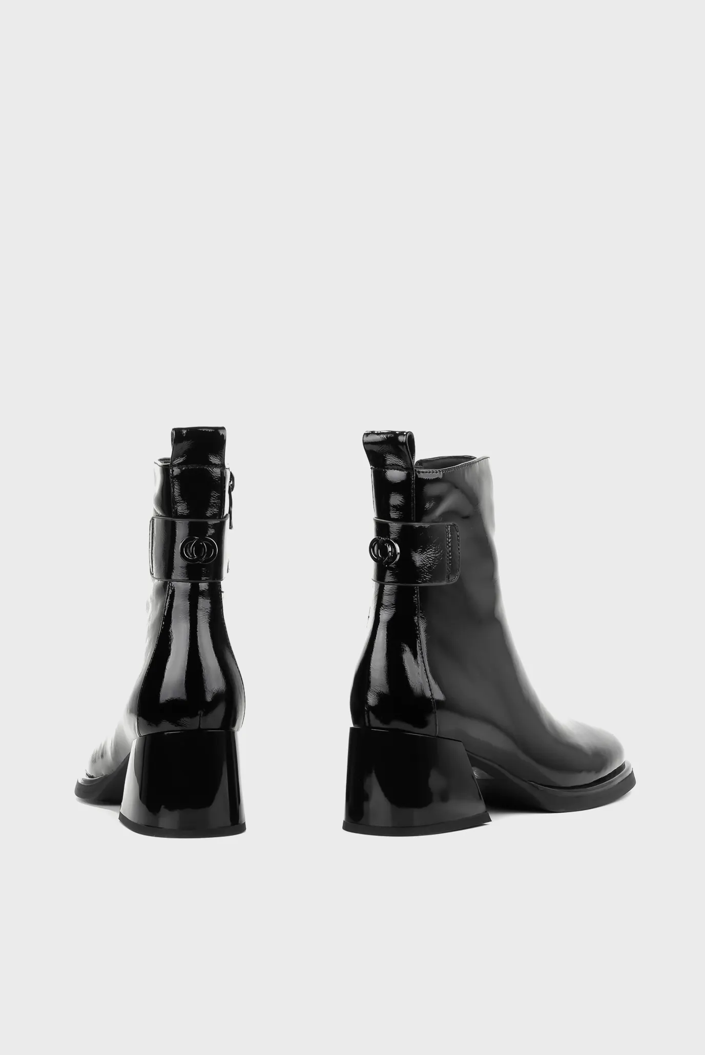 Женские черные лаковые ботильоны 4