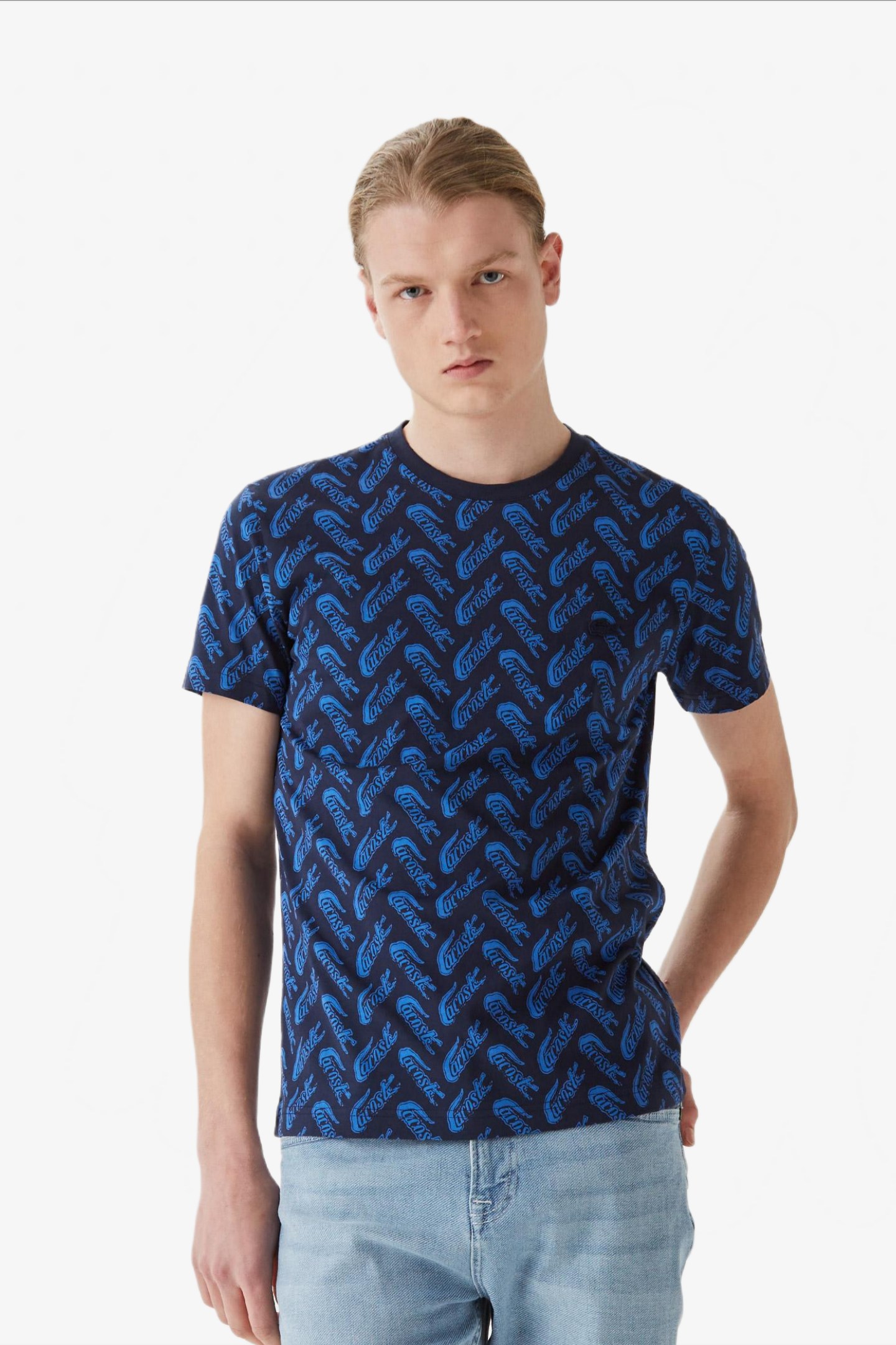 Мужская синяя футболка Синий M Lacoste TH033535L Мужская синяя футболка Синий M Lacoste TH033535L