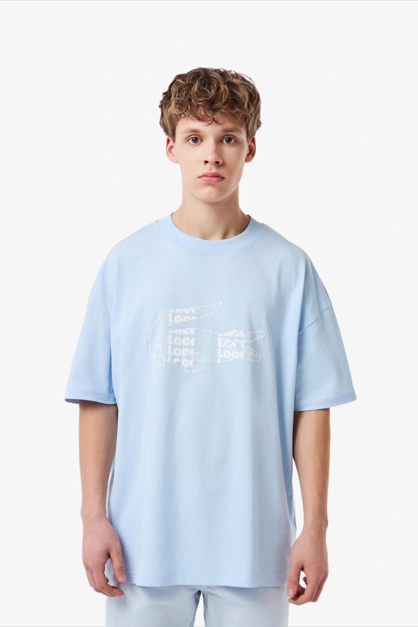 Мужская голубая футболка Голубой L Lacoste TH0415T01 Мужская голубая футболка Голубой L Lacoste TH0415T01