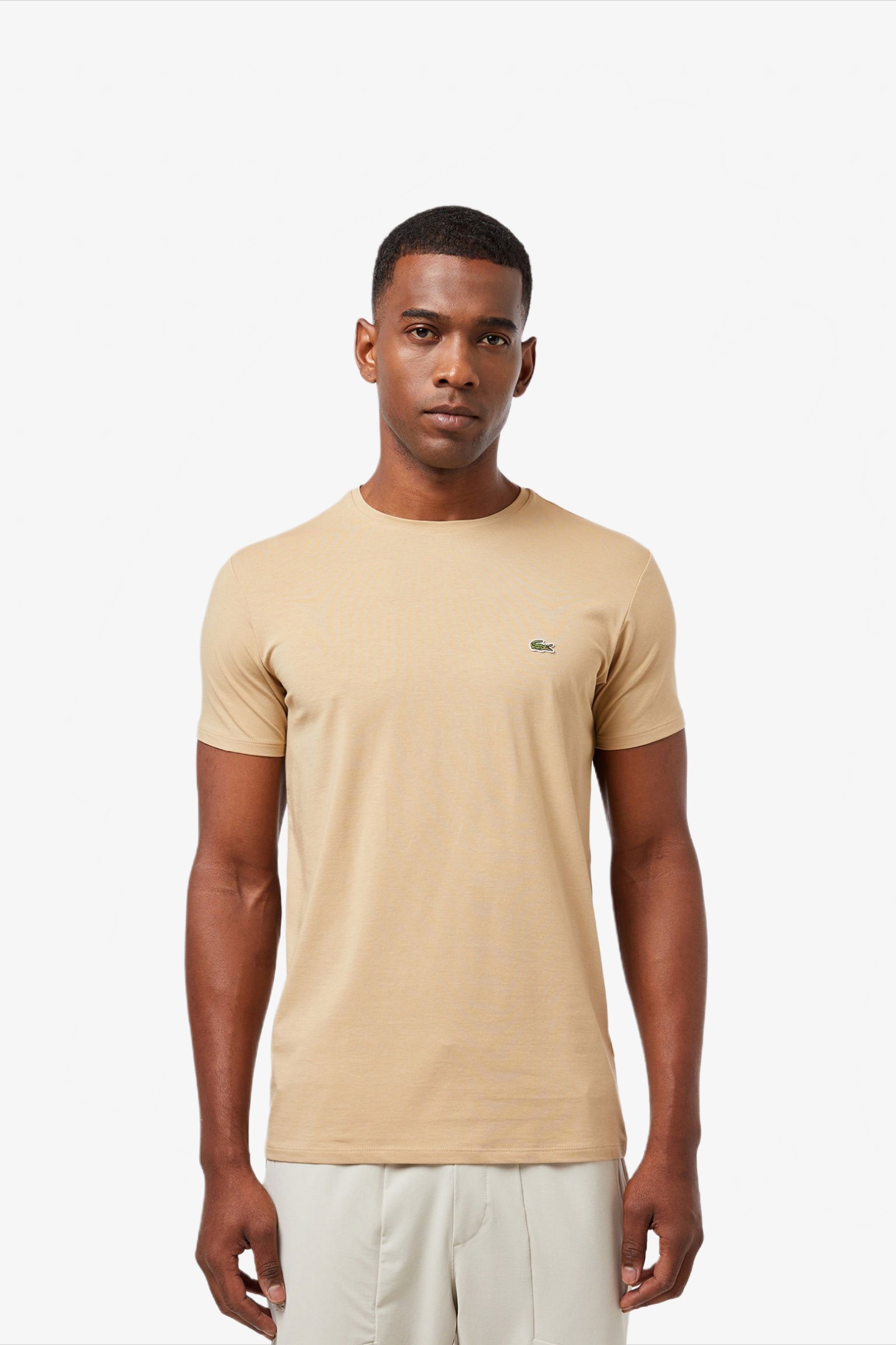 Мужская бежевая футболка Бежевый XL Lacoste TH099802S Мужская бежевая футболка Бежевый XL Lacoste TH099802S