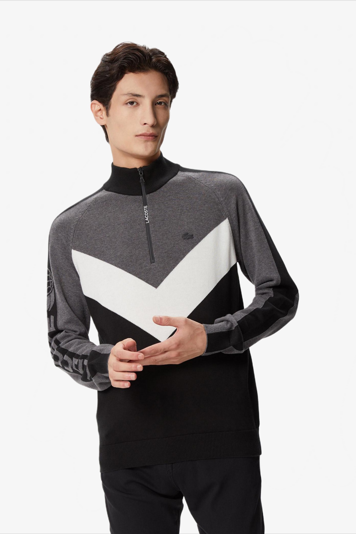 Мужской черный свитер Черный L-XL Lacoste AH240909S Мужской черный свитер Черный L-XL Lacoste AH240909S