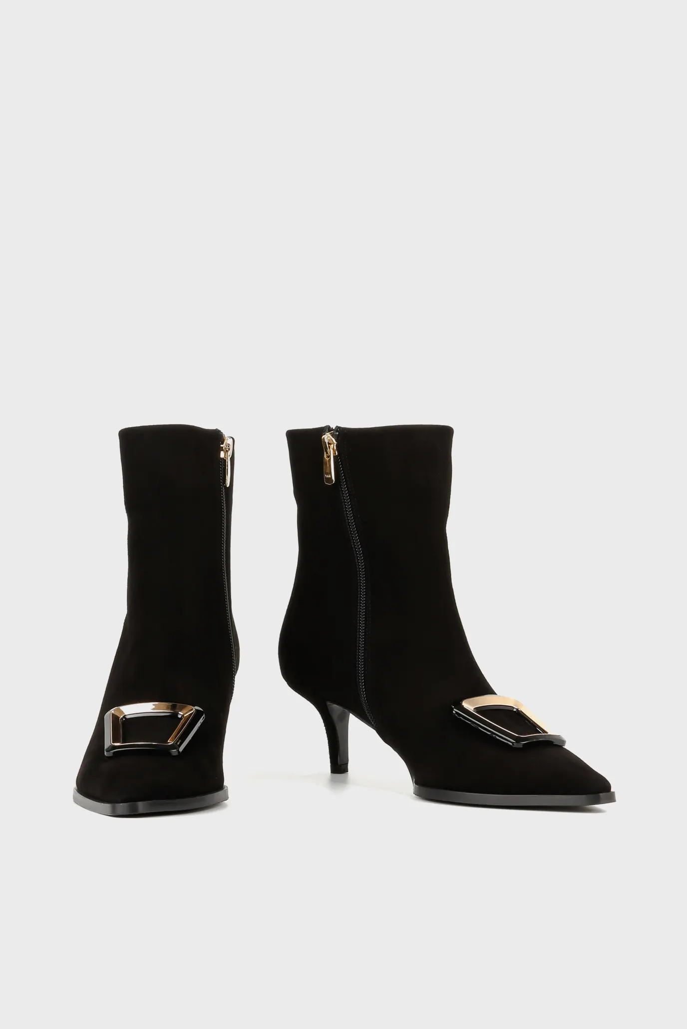 Женские черные замшевые ботильоны 4