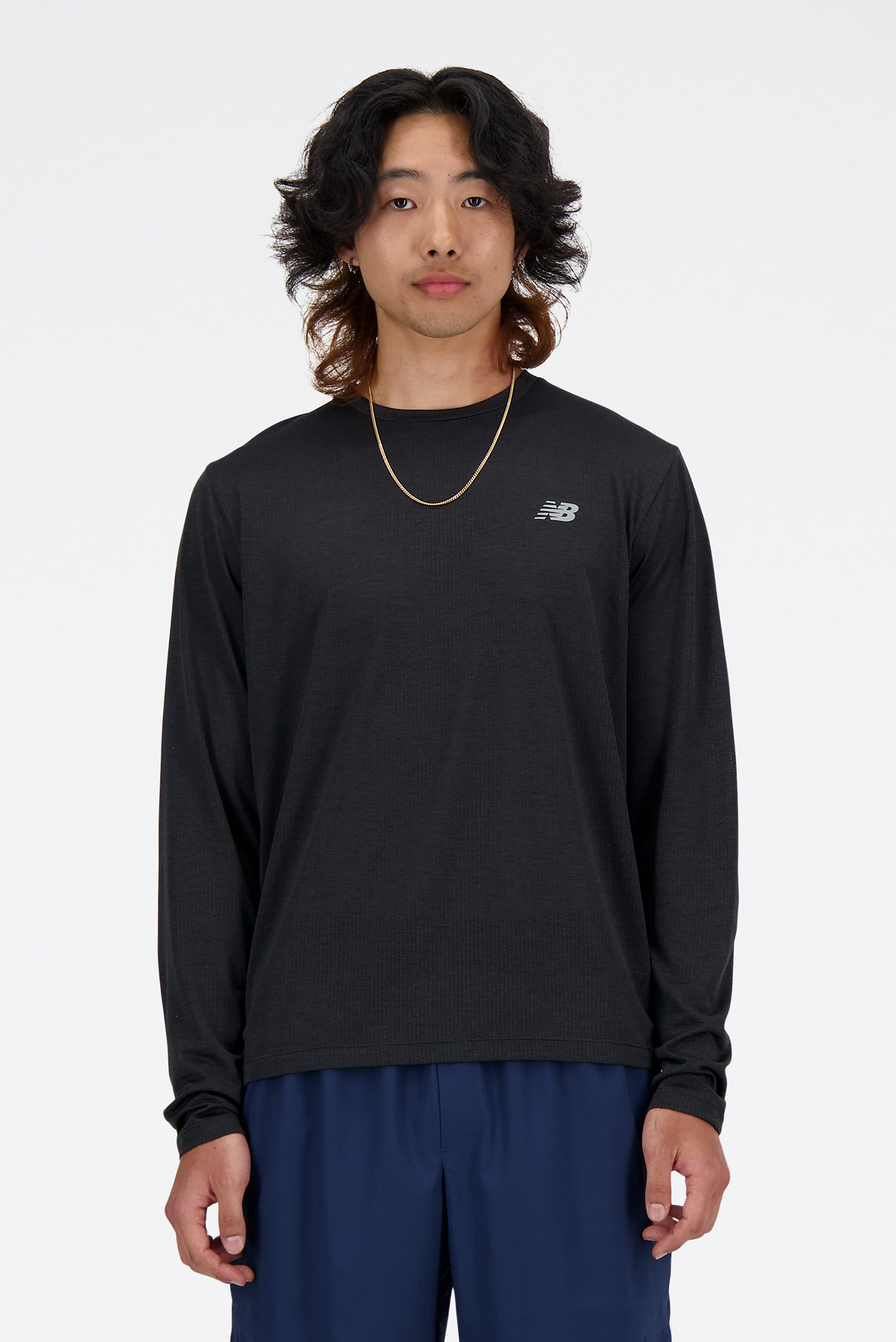Мужской черный лонгслив NB Performance Черный S New Balance MT41256BK Мужской черный лонгслив NB Performance Черный S New Balance MT41256BK